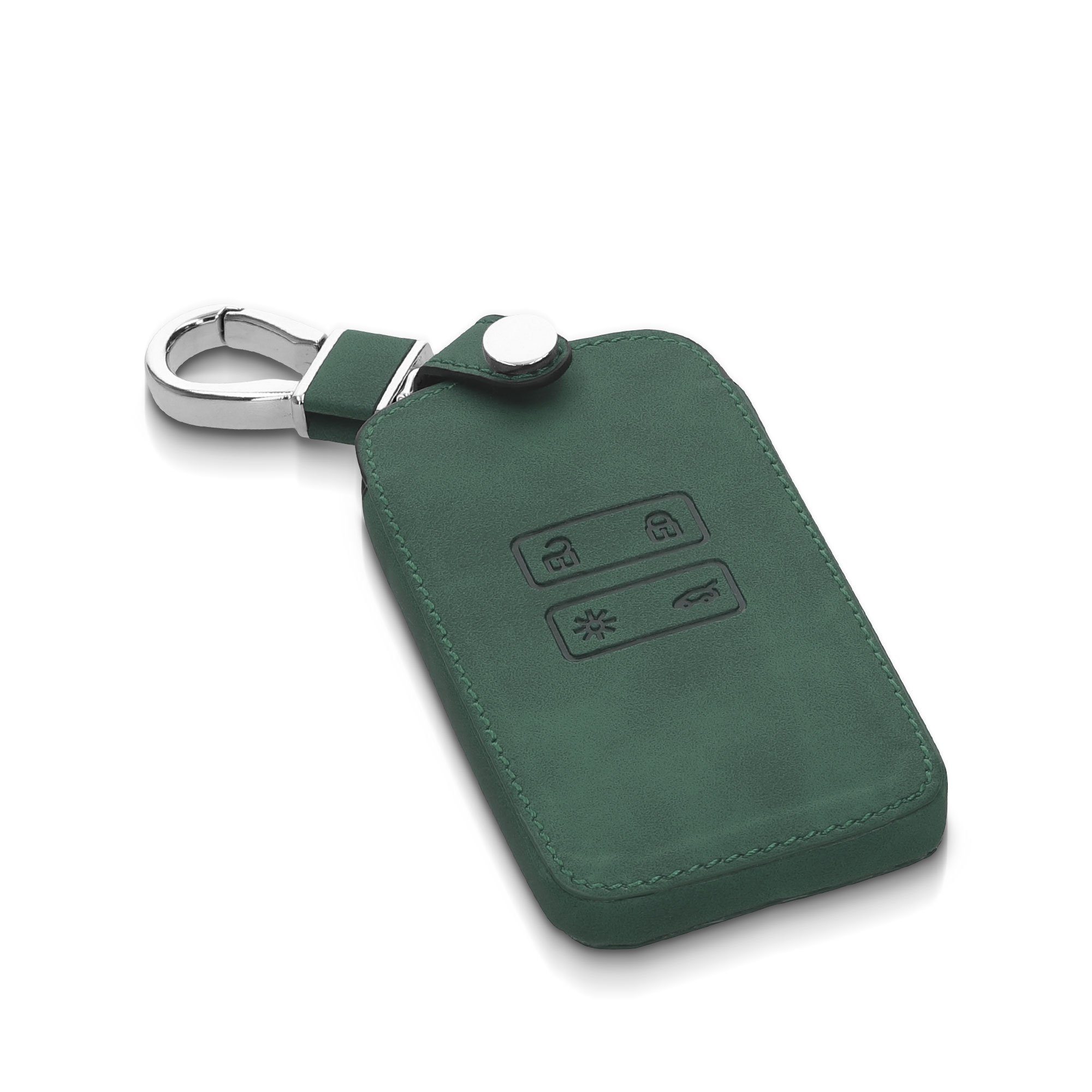 Kunstleder - Cover Schlüsseltasche Dunkelgrün Nubuklederoptik kwmobile Renault, Autoschlüssel Schutzhülle Schlüsselhülle für Hülle