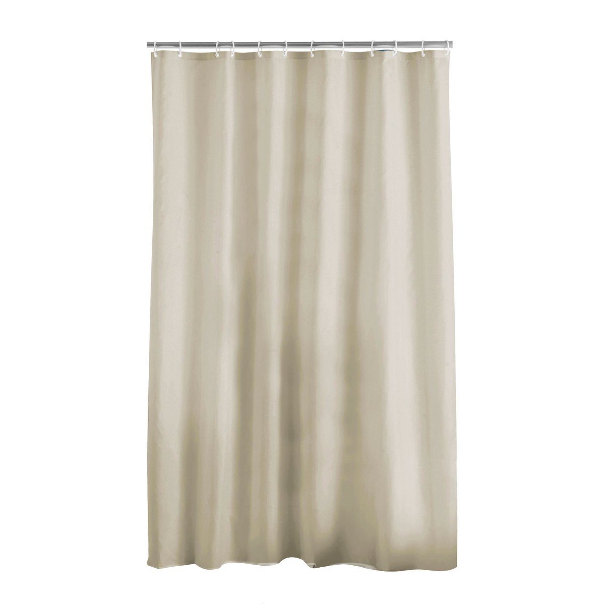 Sanixa Duschvorhang Textil Badewannenvorhang Vorhang Dusche beige waschbar inkl. Ringe Breite 200 cm (inkl. Vorhangringe), hochwertige Qualität mit Ringen