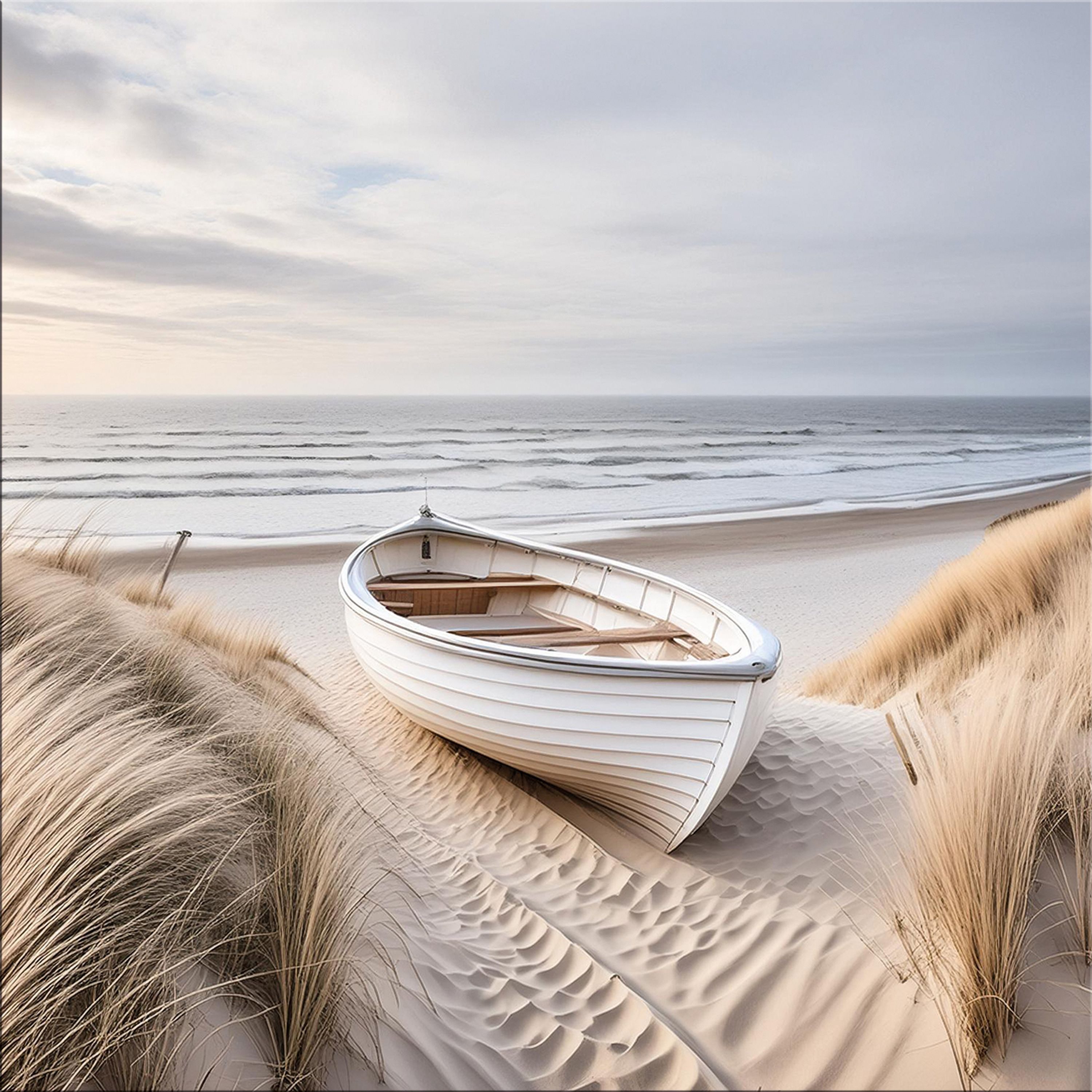 artissimo Glasbild Glasbild 50x50cm Bild aus Glas Strand Meer Wanddeko blau günstig online kaufen