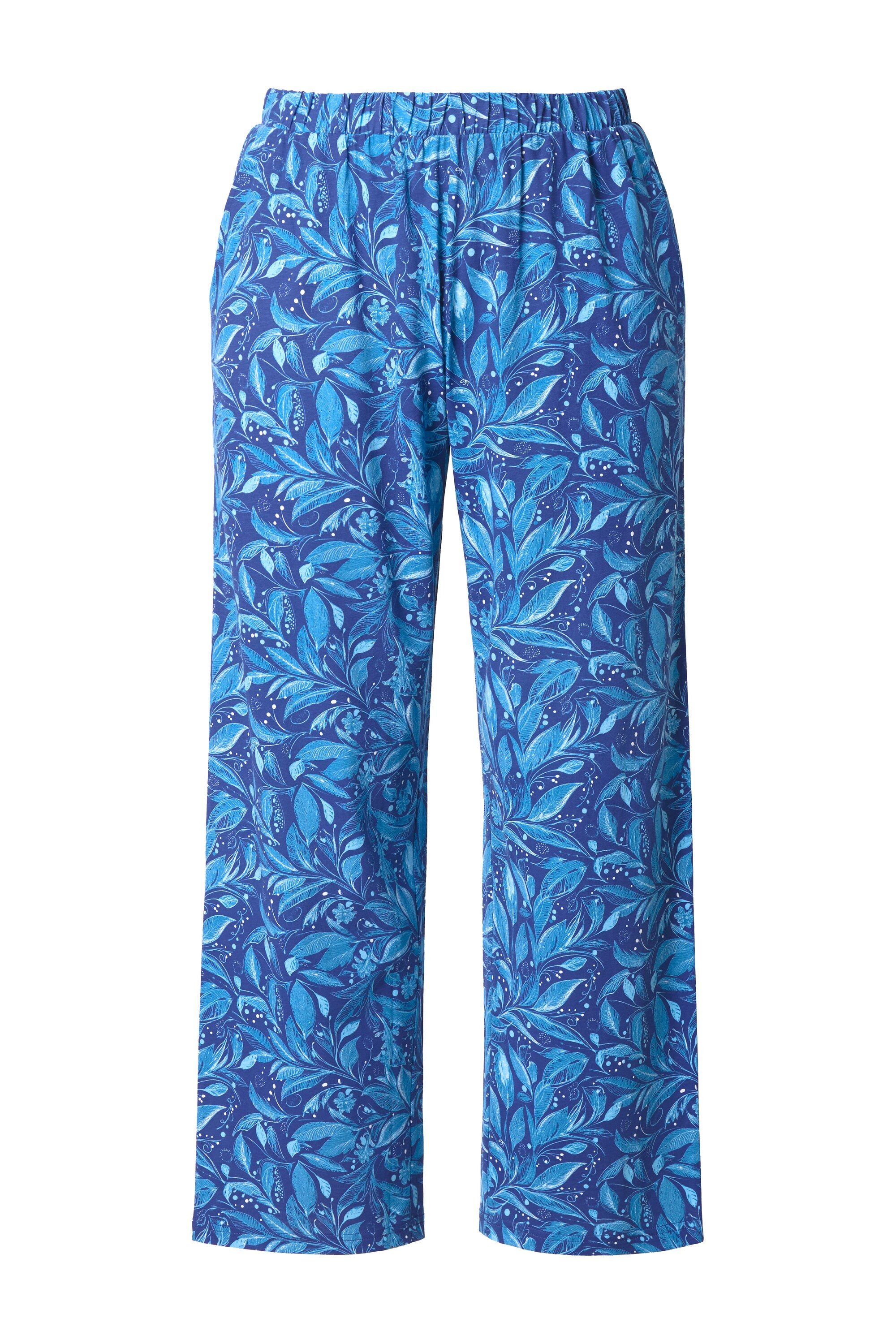 Ulla Popken Pyjama Pyjamahose Blätter Taschen günstig online kaufen