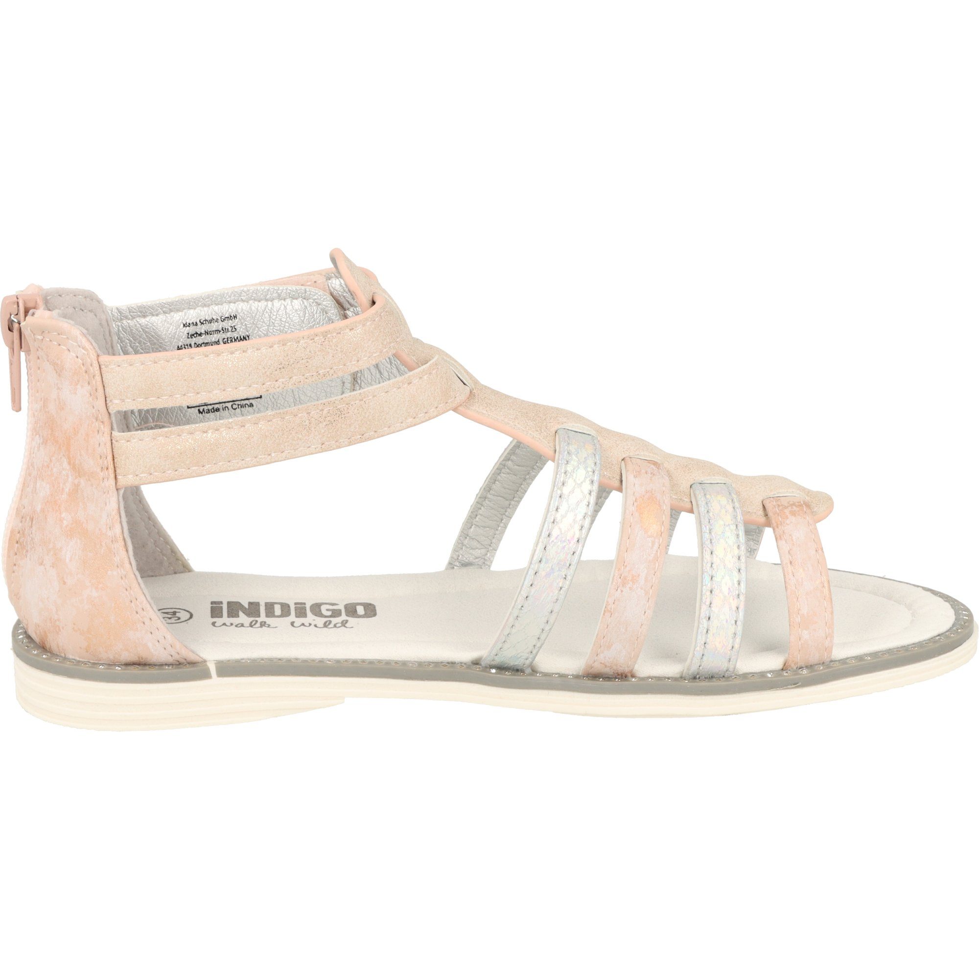 Sommer Roségold 482-375 Kinder Mädchen Römersandale Sandalette Indigo Römersandalen Schuhe Glitzer