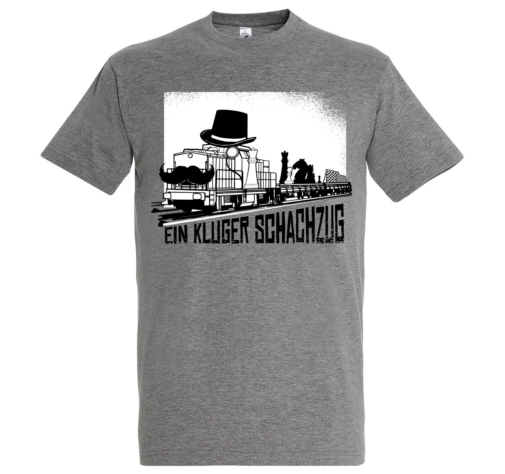 Grau Herren trendigem mit Frontprint Ein Youth Designz Schachzug T-Shirt Shirt Kluger