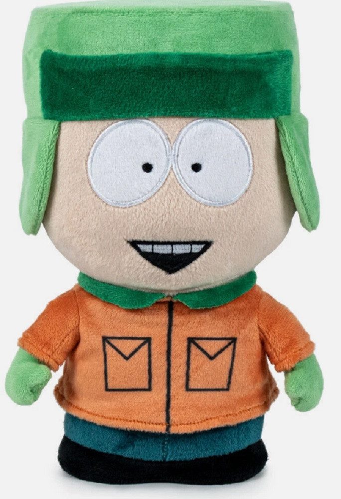 Play by Play Kuscheltier South Park Plüschfigur Kyle 23 cm Kultfigur Sammler Kuscheltier (Set, 1-St., Geschenk-Set), Grüne Mütze und orange Jacke als Kult-Look weich gefüllt