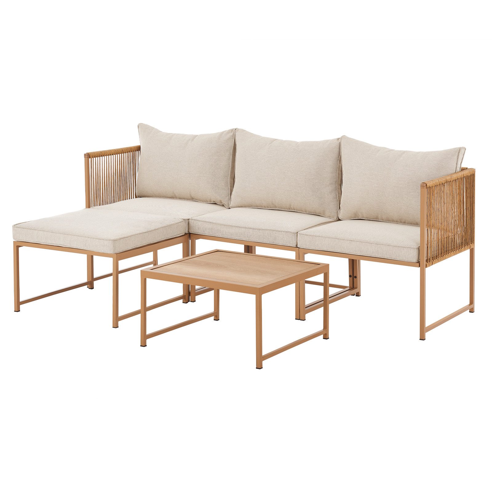 SVITA Gartenlounge-Set DETROIT, (Modul-Set), Gartenmöbel Flexibel Sofa Tisch Sessel Ottoman