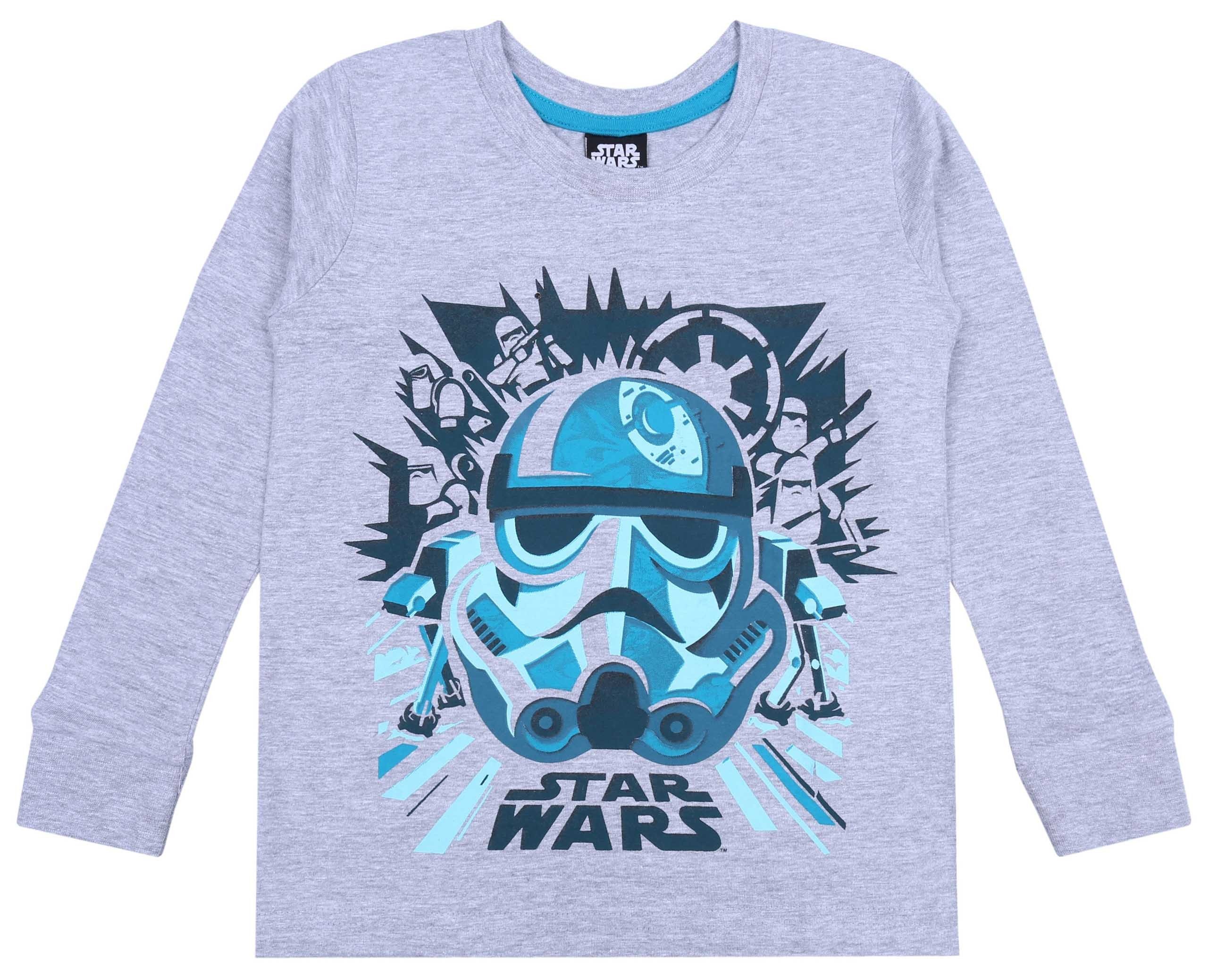 Langarmbluse Graue Bluse langen Ärmeln mit Aufdruck des Stormtroopers 10 Jahre