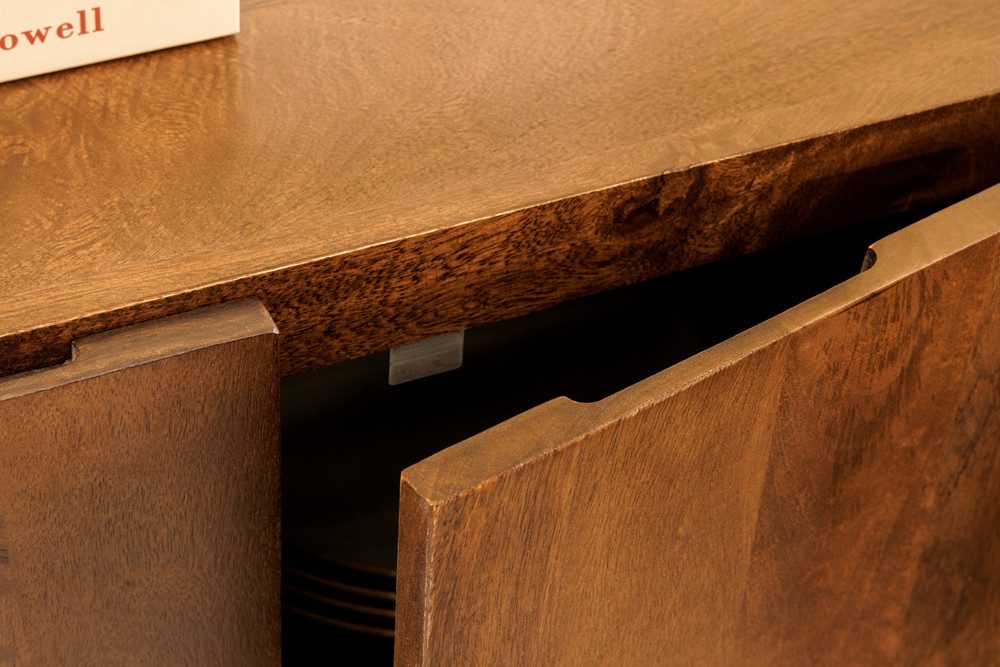 riess-ambiente Lowboard BRASIL 75cm braun – Mango Massivholz, zwei Fächer, fertig montiert (Einzelartikel, 1 St), quadratischer Schrank mit Stauraum & Ablage – ideal fürs Wohnzimmer