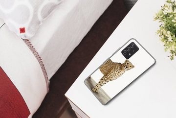 MuchoWow Handyhülle Leopard - Tiere - Weißer Hintergrund - Kinder - Jungen - Mädchen, Phone Case, Handyhülle Samsung Galaxy A53, Silikon, Schutzhülle