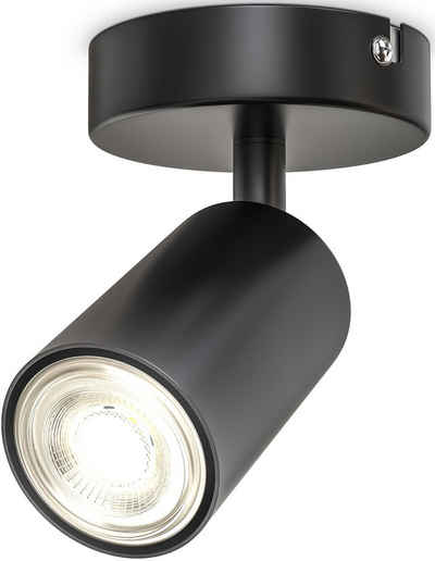 B.K.Licht Deckenspot, ohne Leuchtmittel, 1-flammige Spotlampe, schwenkbar, drehbar, schwarz, ohne Leuchtmittel