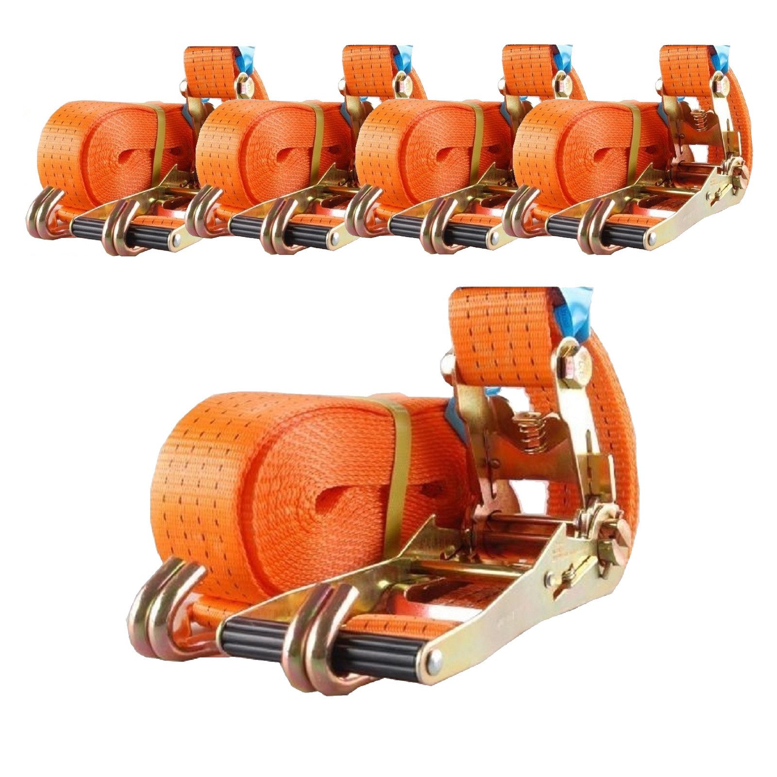 Spanngurt Profi Ratschen Zurrgurt Spanngurte 2-tlg 8m 4t 4000kg TÜV/GS ORANGE