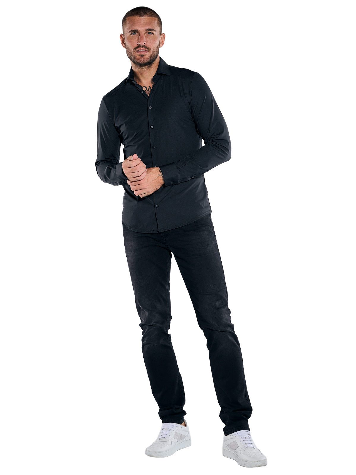 emilio adani Langarmhemd Herren Hemd "My Favorite", Schwarz