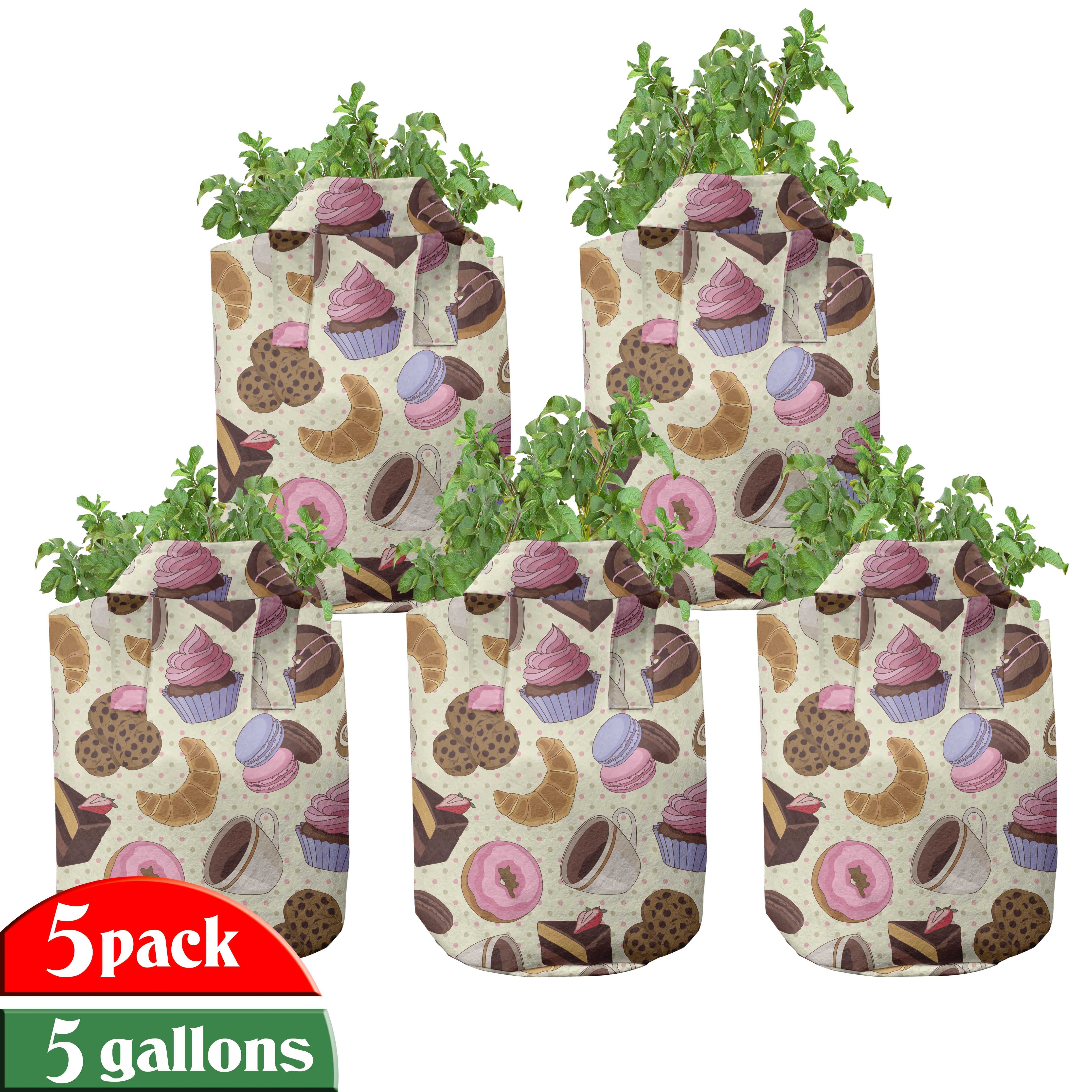 Abakuhaus Pflanzkübel hochleistungsfähig Stofftöpfe mit Griffen für Pflanzen, Bunt Kaffeetassen Plätzchen | Pflanzkübel