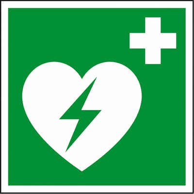 Dreifke Hinweisschild Rettungszeichen Automatisierter ext. Defibrillator, ASR/ISO, PVC, 148x