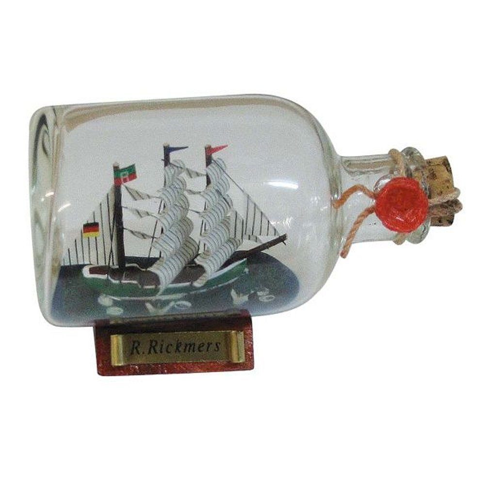 Buddelschiff, der Modelle "Rickmer Rickmers", 9 Linoows Flasche cm, in detailgetreue Dekoobjekt Flaschenschiff