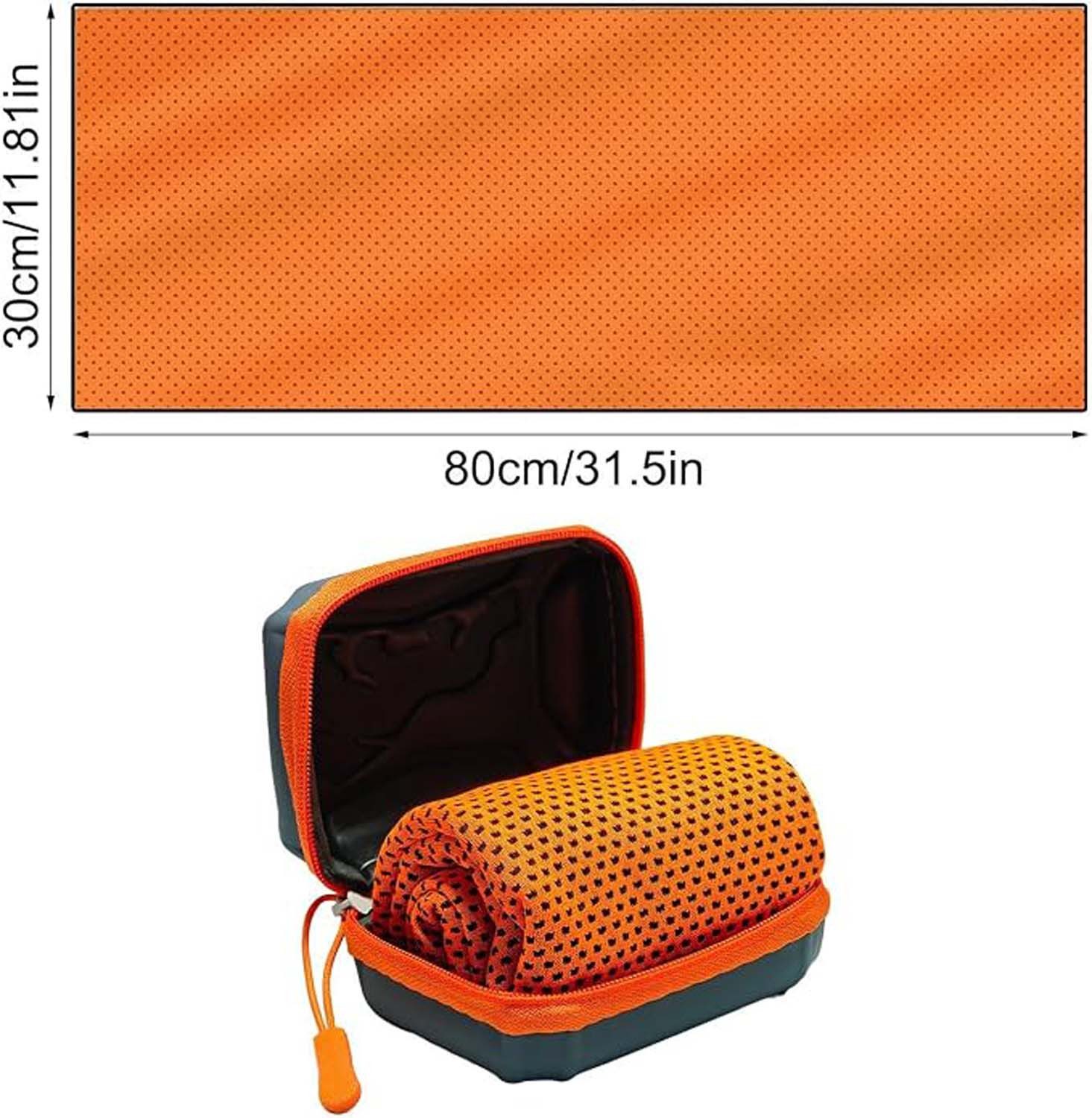 nsihing Sporthandtuch 2 Pack Kühltuch Mit Aufbewahrungsbox, 80x30cm Handtuch, (2-St) – Bild 2 von 5