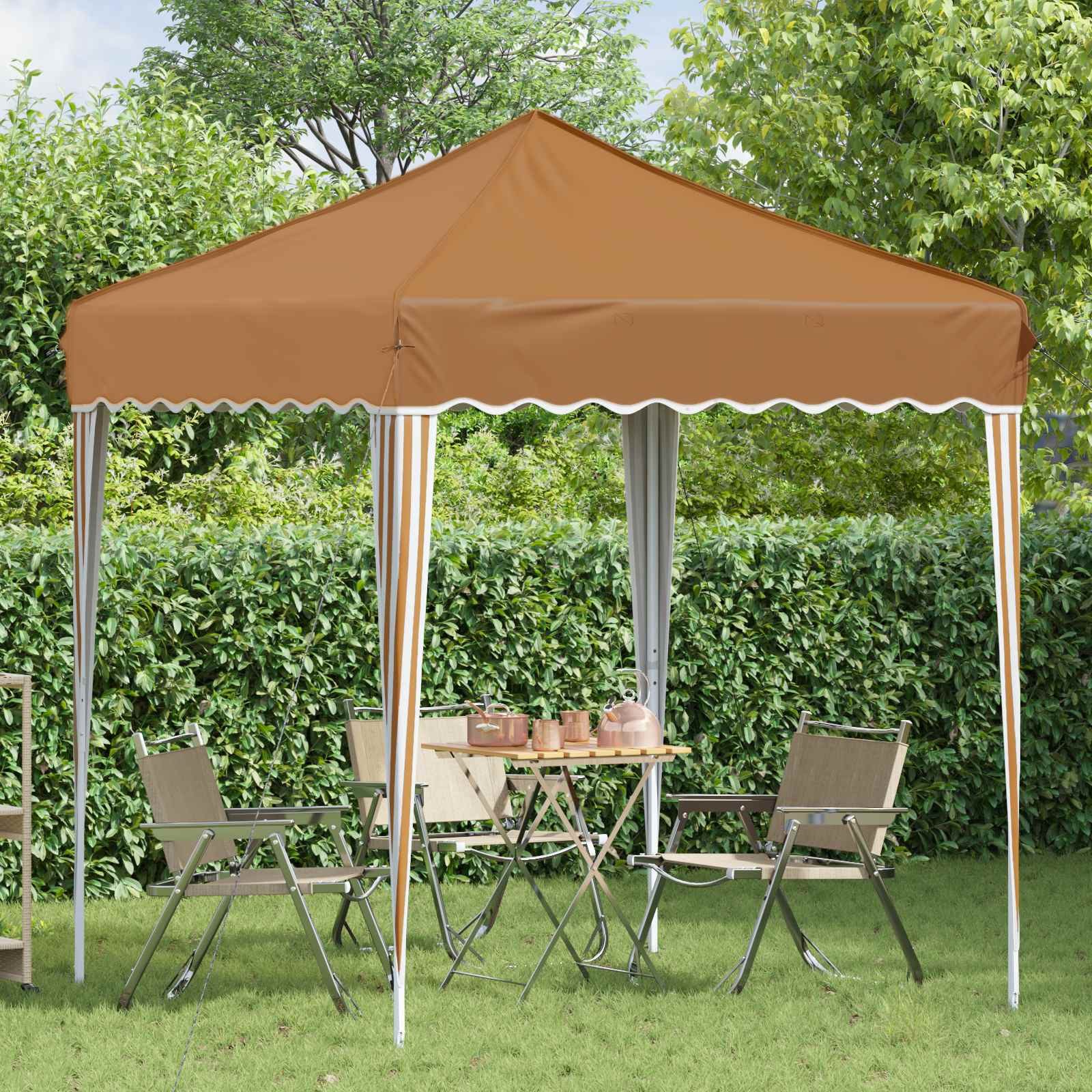 vidaXL Partyzelt Pop-up Partyzelt 195 x 195 x 245 cm Beige Oxford-Stoff
