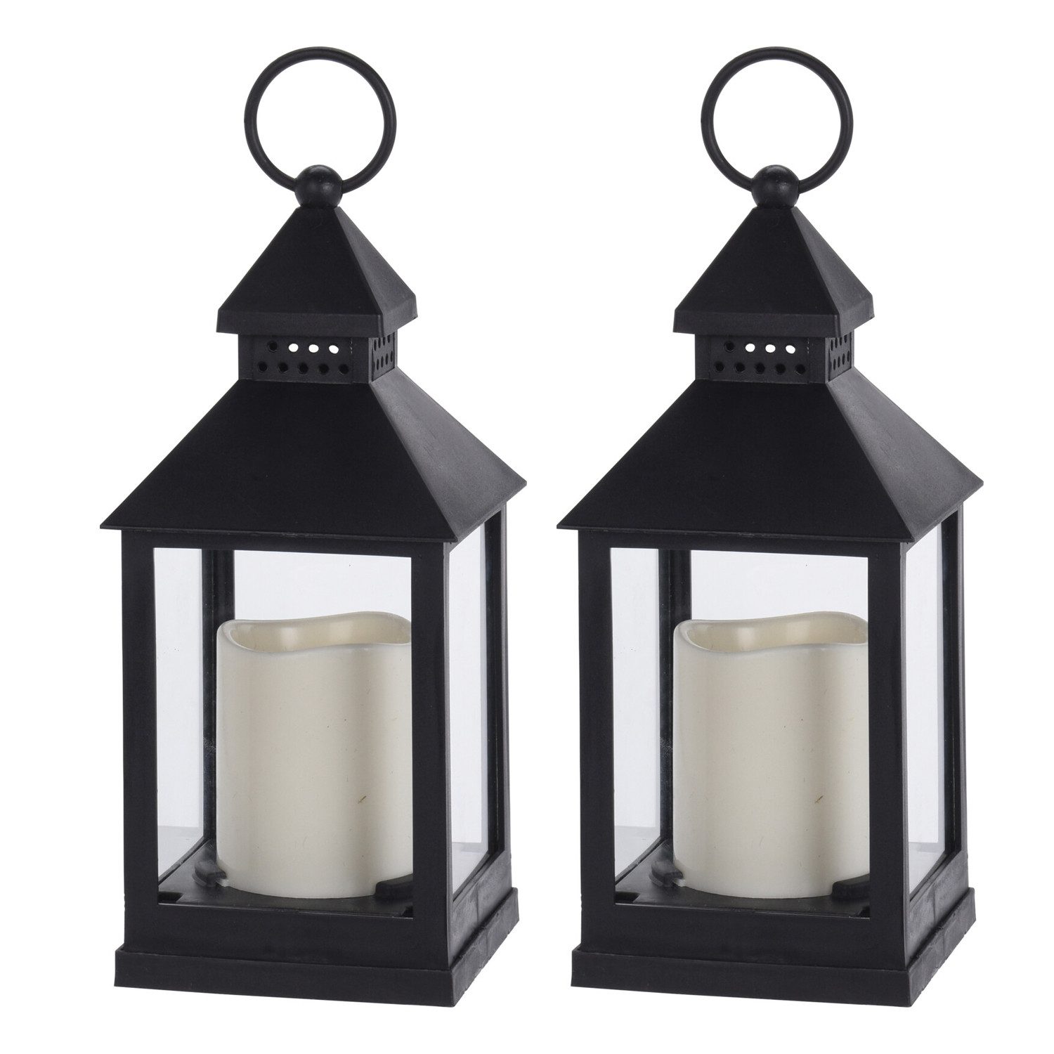 Mojawo Laterne 2x Laterne Windlicht Stalllaterne Gartenlaterne LED Kerze Ti günstig online kaufen