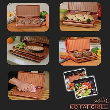 Starlyf Kontaktgrill No Fat Grill, 1000 W, Kompaktgrill, Low Fat, ohne Fett oder Öl, 1000 Watt