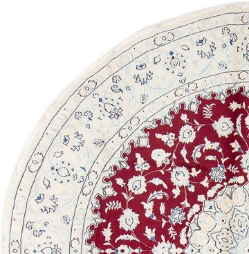 Wollteppich Nain Medaillon Rosso scuro 246 x 246 cm, morgenland, rund, Höhe: 10 mm, Unikat mit Zertifikat