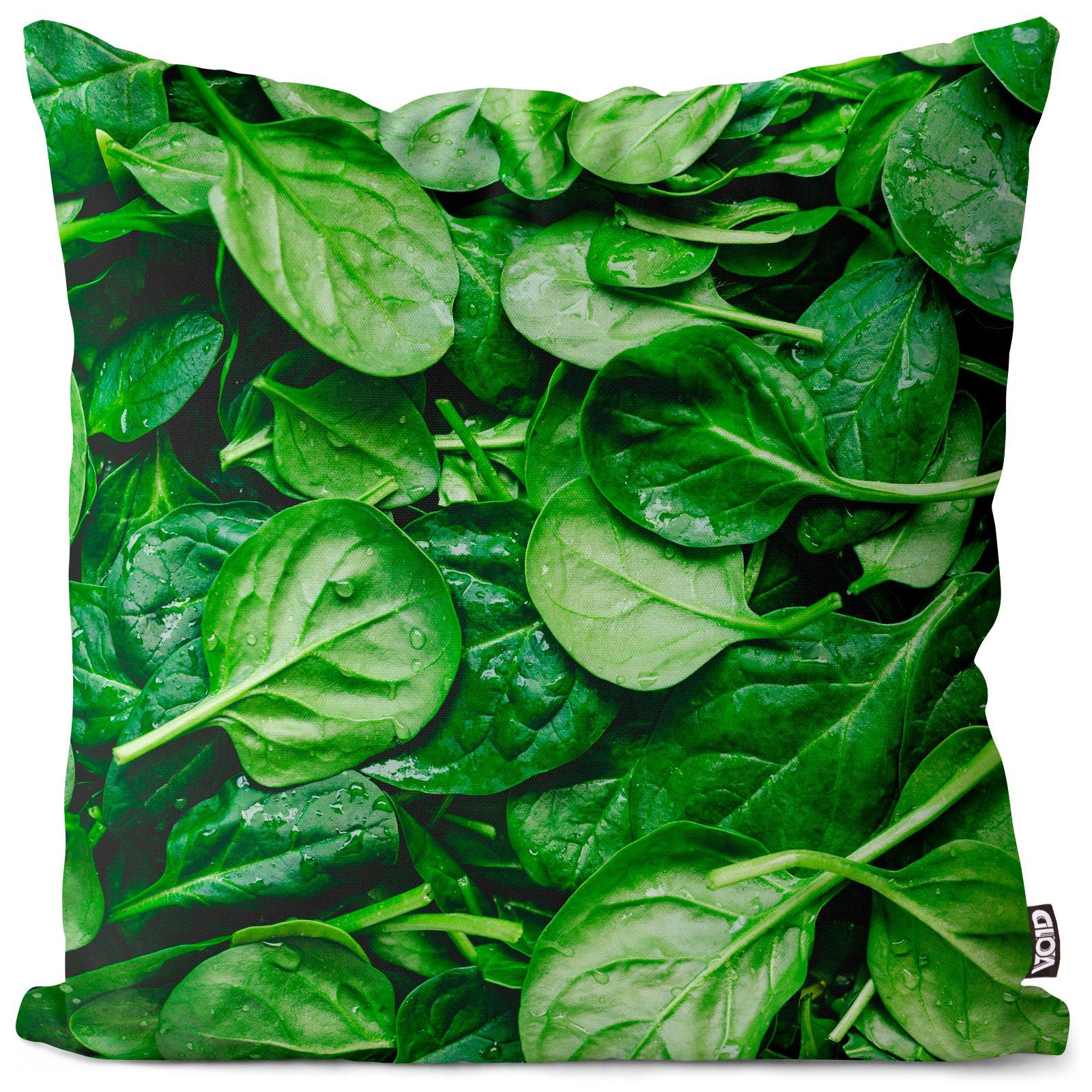 VOID Kissenbezug, (1 Stück), Sofa-Kissen Essen grün frisch Salat Spinat ...