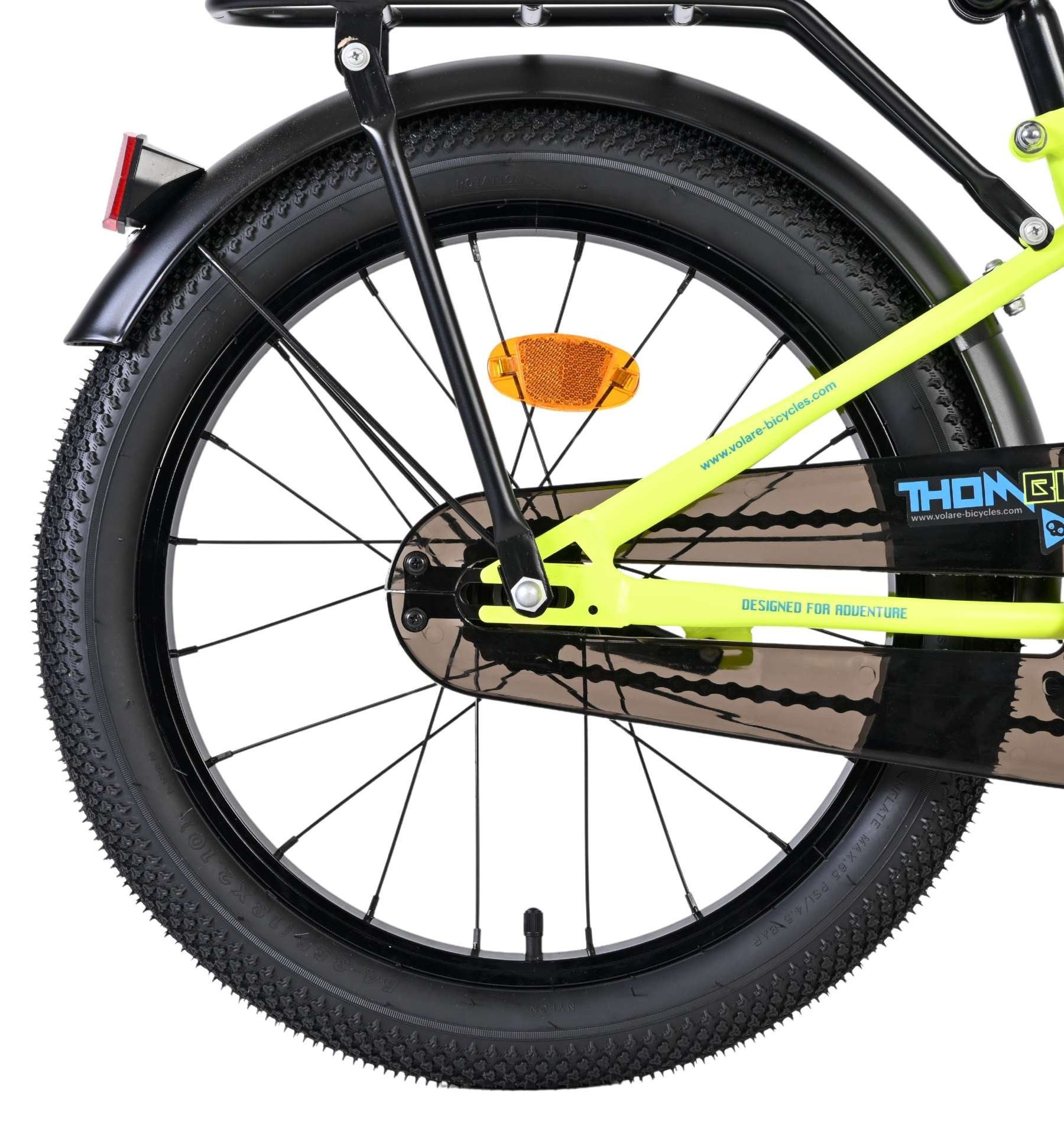 Volare Kinderfahrrad Thombike Jungs 18 Zoll Blau/Grau - Stützräder, Rücktritt- & Handbremse, Abnehmbare Stützräder, Sattelhöhe 51,5–66 cm, Alter 4–7 Jahre