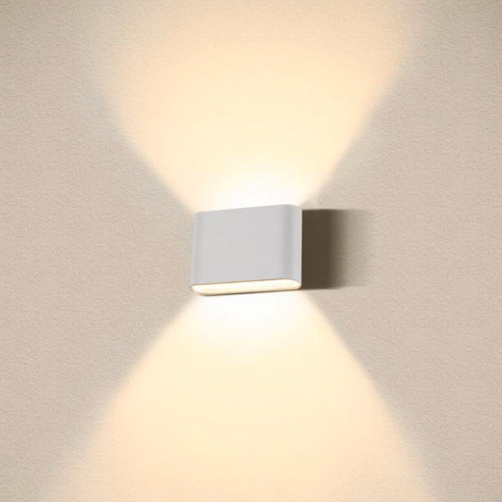 SLV LED verbaut, IP65, Ja, warmweiss, enthalten: Oval Leuchtmittel Angabe, fest keine Aussenlampe, LED, 560lm in Outdoor-Leuchte Weiß 2,85W Außen-Wandleuchte Wandleuchte Aussenwandleuchte, 14 2x LED