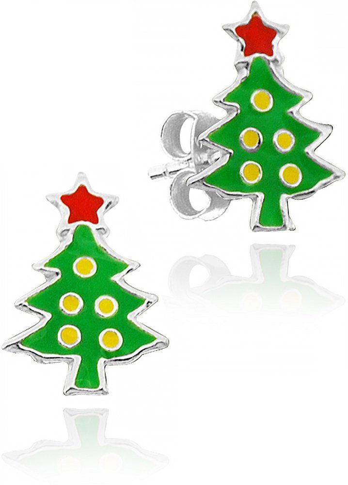 LUISIA® Paar Ohrstecker "Weihnachtsbaum" E-14456 (2-tlg., inkl. Schmuckbox), 925 Sterling Silber