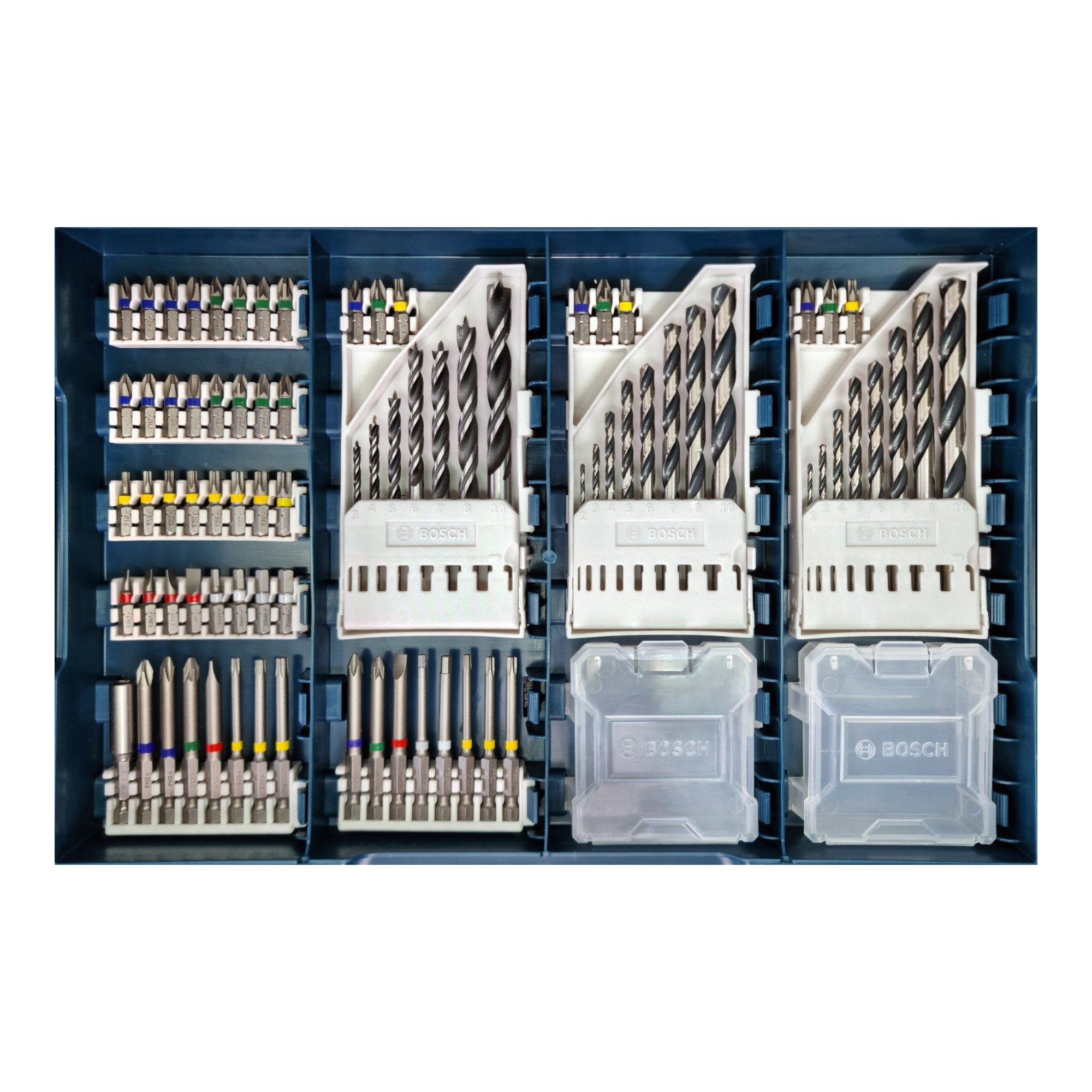 Bosch Professional Bohrer- und Meißelsatz L-Case Pick & Click Professional Werkzeugkoffer (1600A026W3) + 82