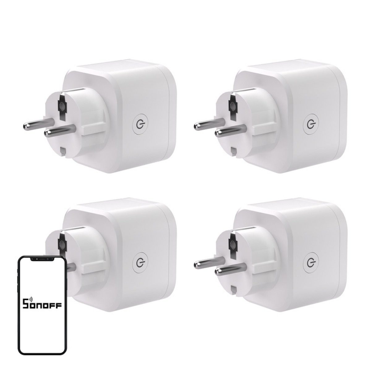 Sonoff SONOFF S61s Matter-Steckdosenadapter über WLAN, 4er-Pack Smart-Home-Zubehör