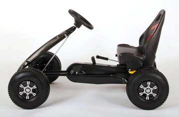 Volare Kinderfahrrad Go Kart Rennwagen - Jungen - groß - Luftreifen - 85% zusammengebaut, bis 50 kg, Luftbereifung, schwarz, Plastikfelgen