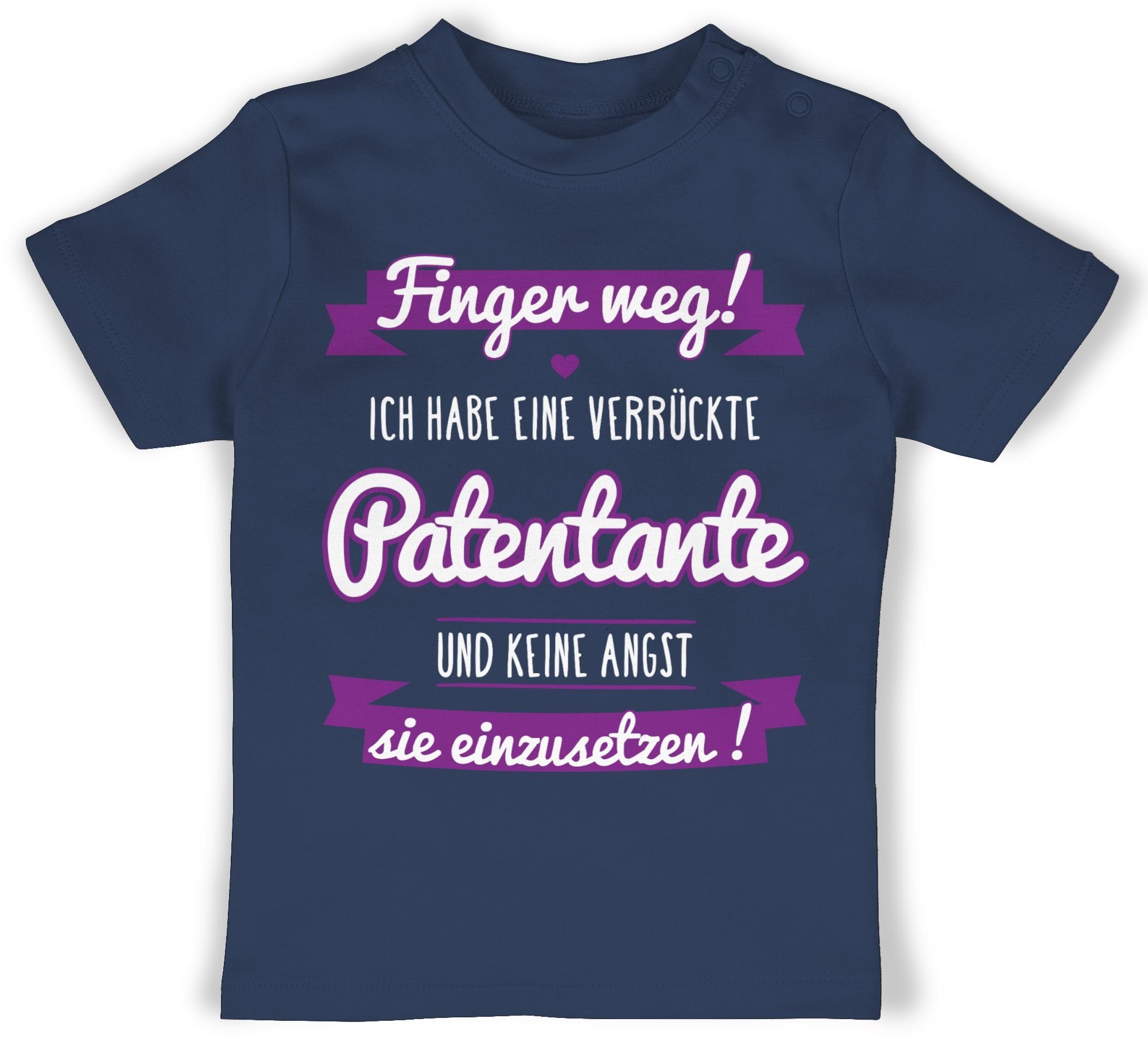 Shirtracer T-Shirt Ich verrückte Navy eine Baby habe Geschenk 2 Patentante - Patentante Blau