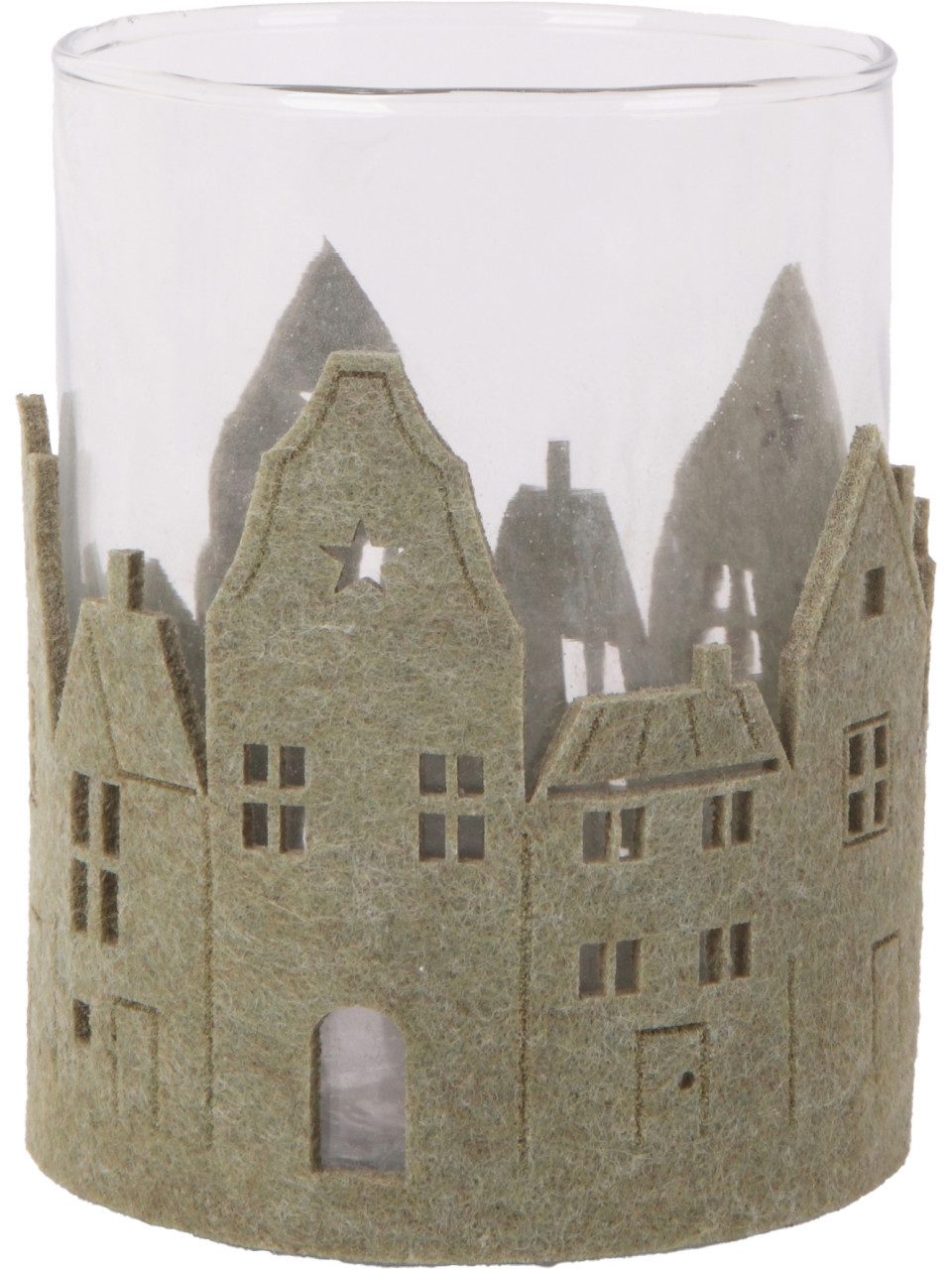 Trend Line Windlicht Windlicht Weihnachten Glas Ø 9 x 13 cm transparent