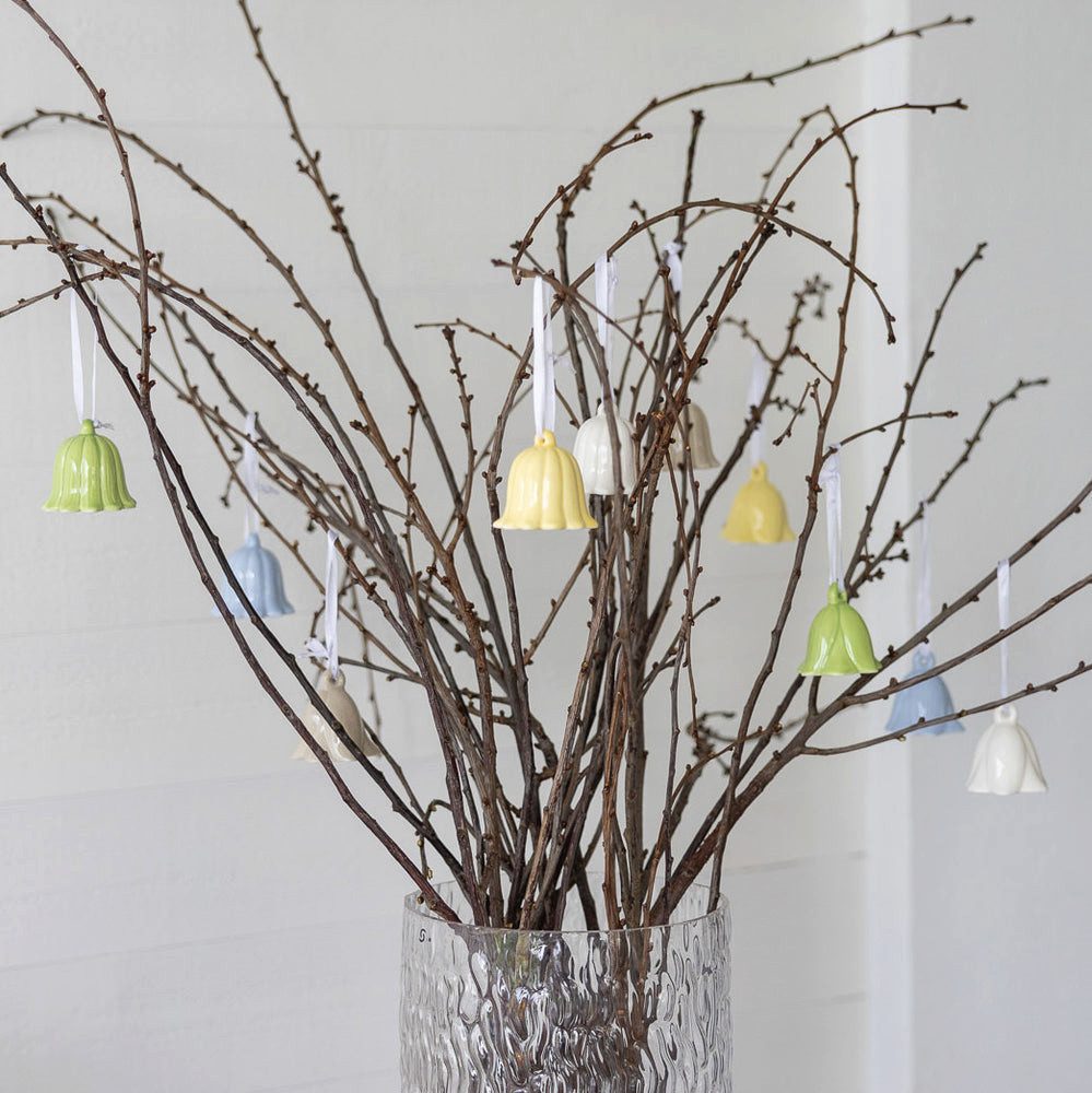 Storefactory Dekoobjekt Keramikanhänger Blume Blåklocka - greige