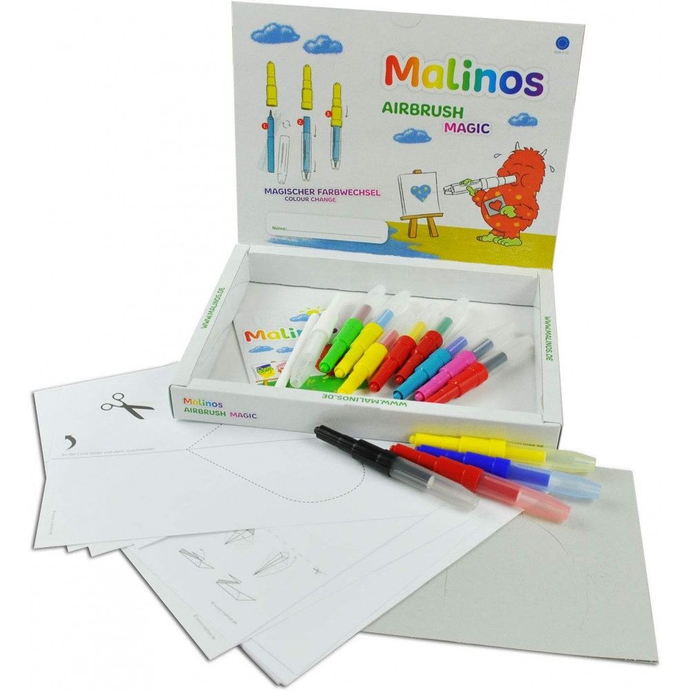 Amewi Malstift Malinos Airbrush Magic XL 14+1 - Malset - mehrfarbig, (Set)