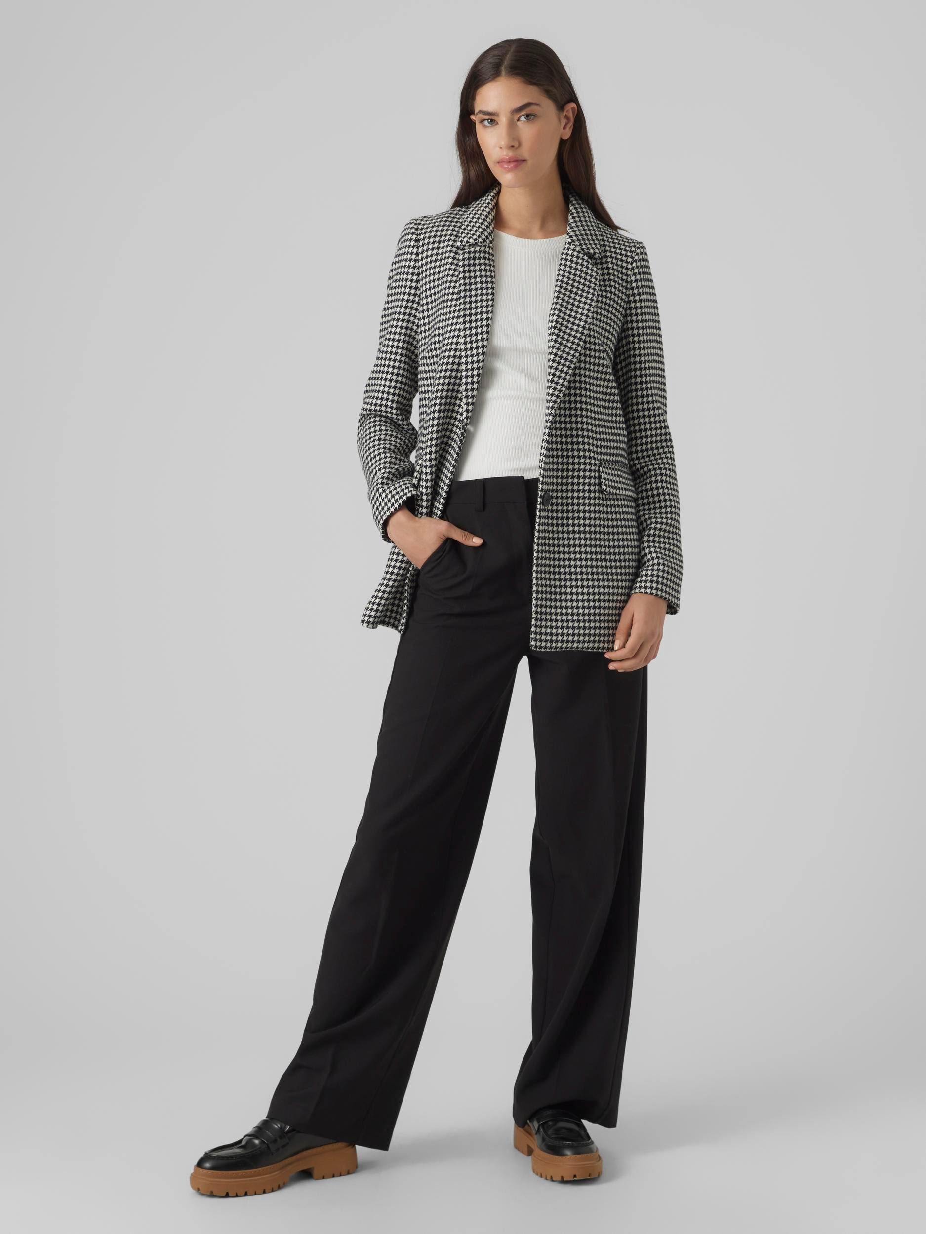 LS LOOSE BLAZE Vero Moda HOUNDSTOOTH Cargoblazer VMHARPER