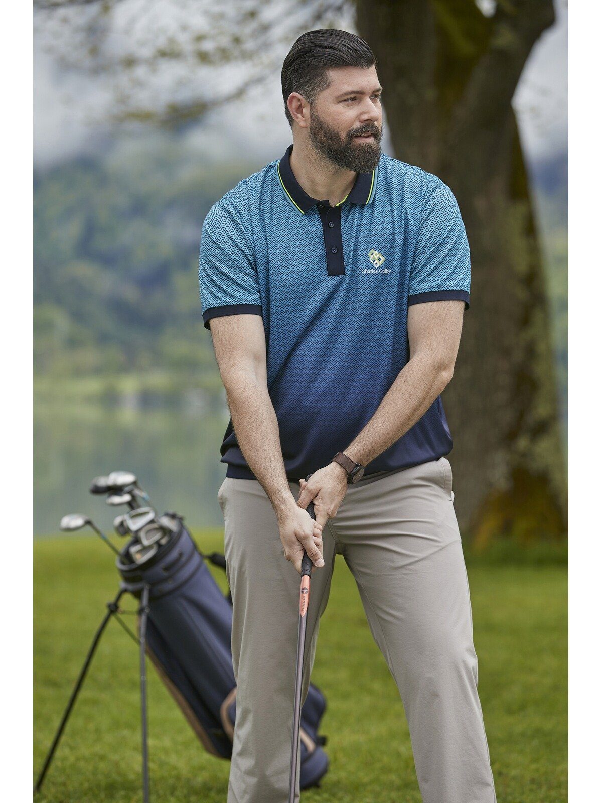 Charles Colby Poloshirt EARL BRICCS mit Farbverlauf