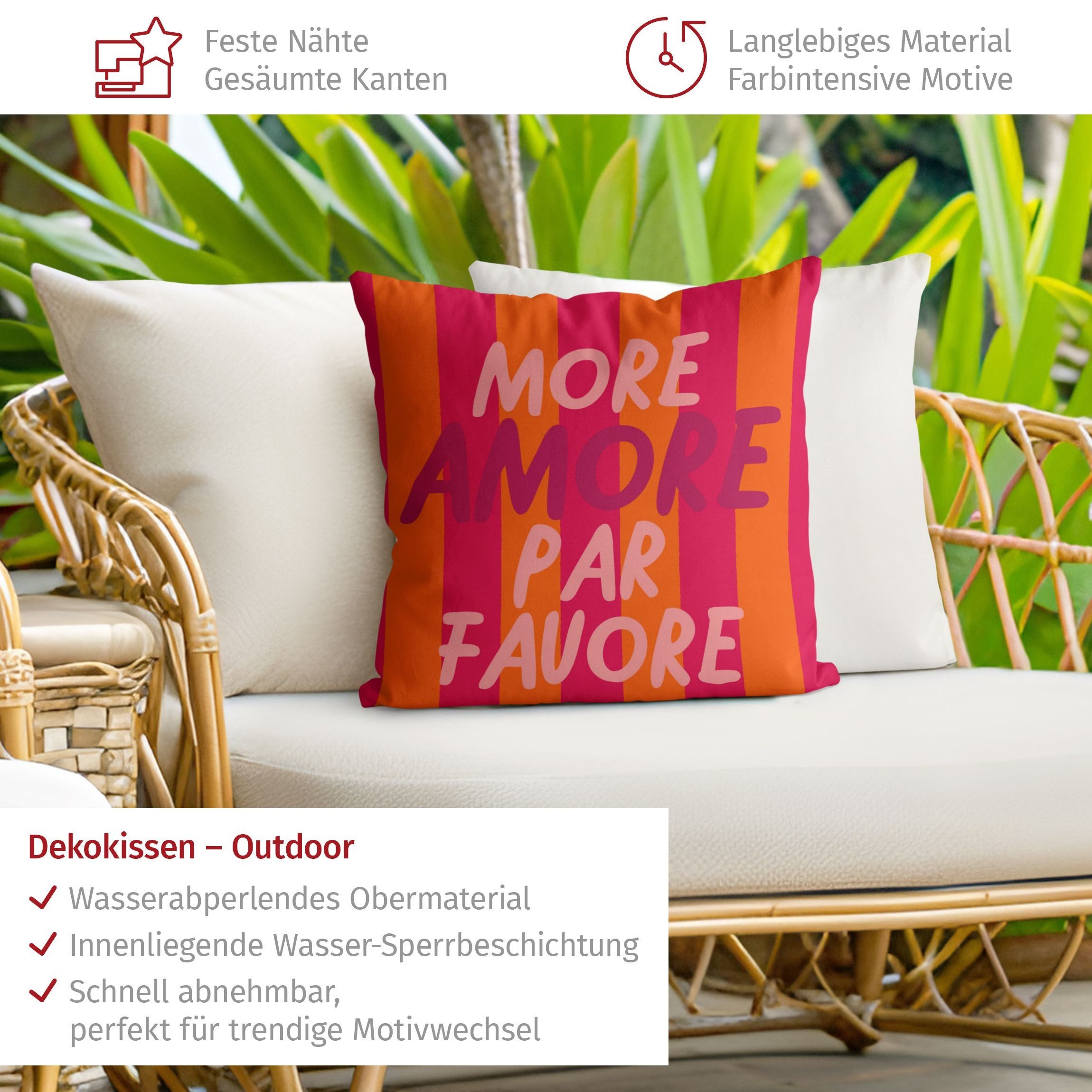Bilderdepot24 Dekokissen drinnen Kissenhülle/ Sofakissen/ Zierkissen pink Sprüche Pop Art, Bezug mit / ohne Füllung Zierkissen Outdoor Sofa Bett – Bild 4 von 5