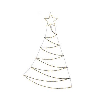 MARELIDA LED Baum LED Tannenbaum Metallbaum beleuchtet Wanddeko Weihnachten 1,1m Außen, LED Classic, ultra-warmweiß / bernstein (1800K bis 2100K)