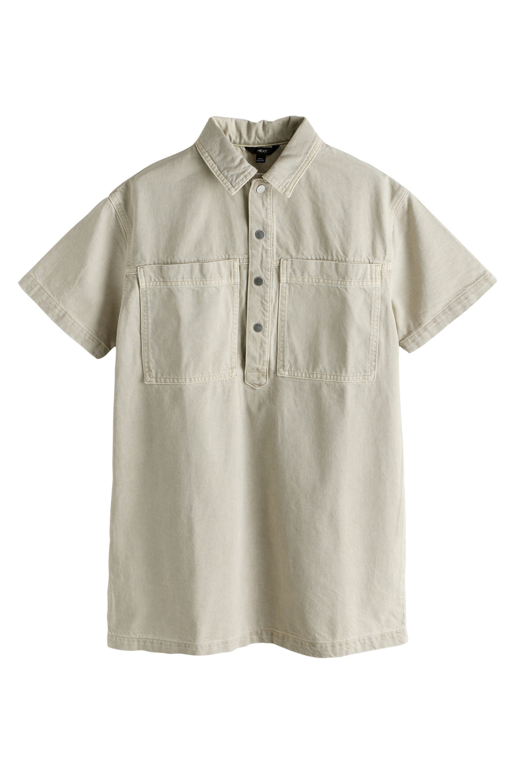 Next Jeanskleid Kurzärmeliges Utility-Denimkleid (1-tlg)