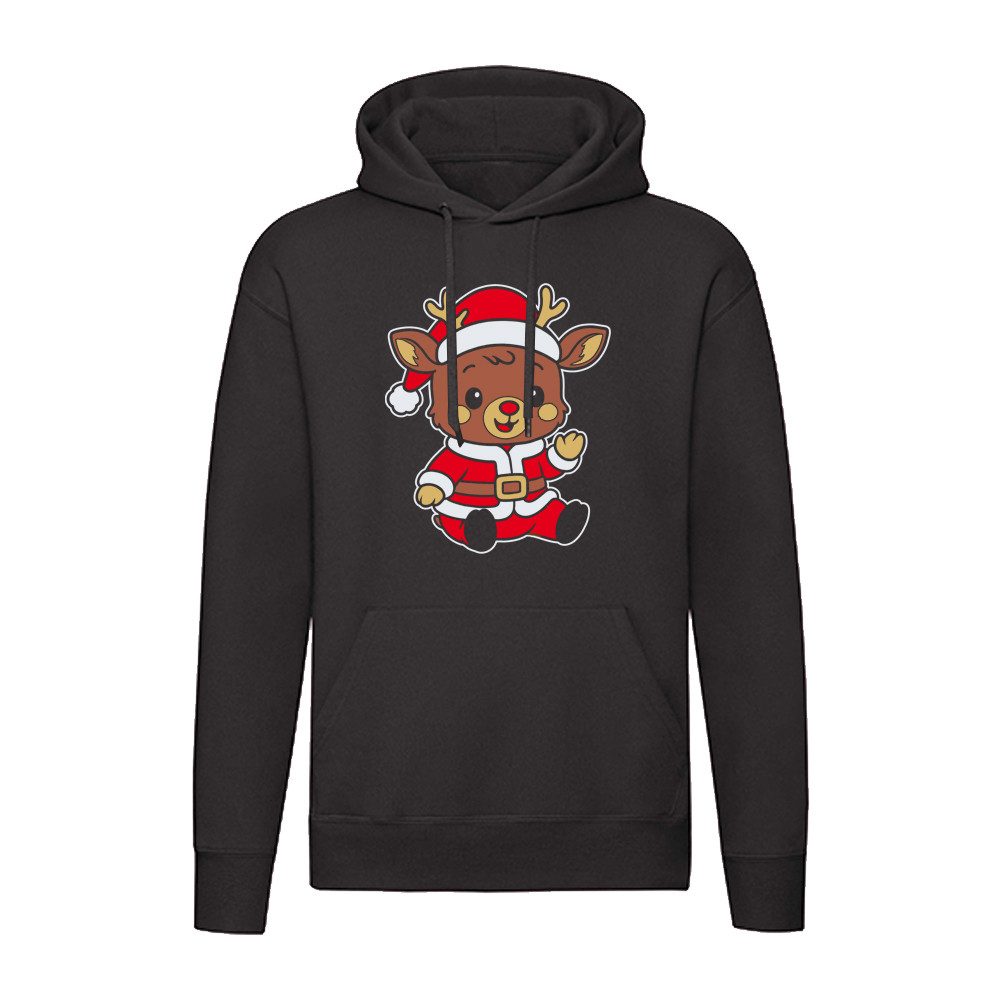 Hoodie Rentier mit Nikolauskostüm