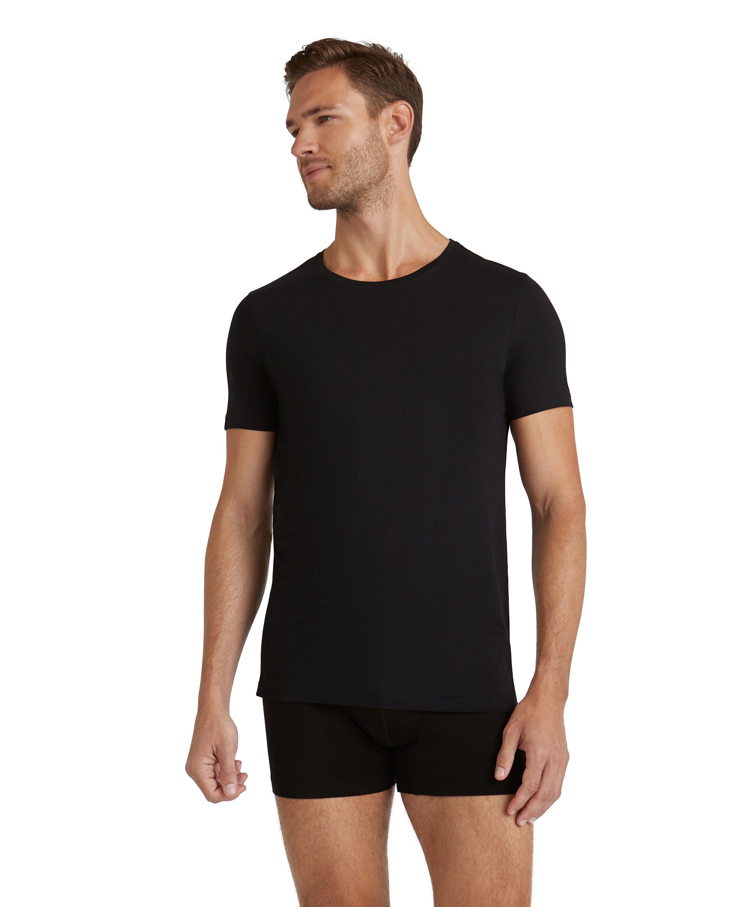 jeden Unterziehshirt FALKE Natürlicher Komfort Tag für (3000) black