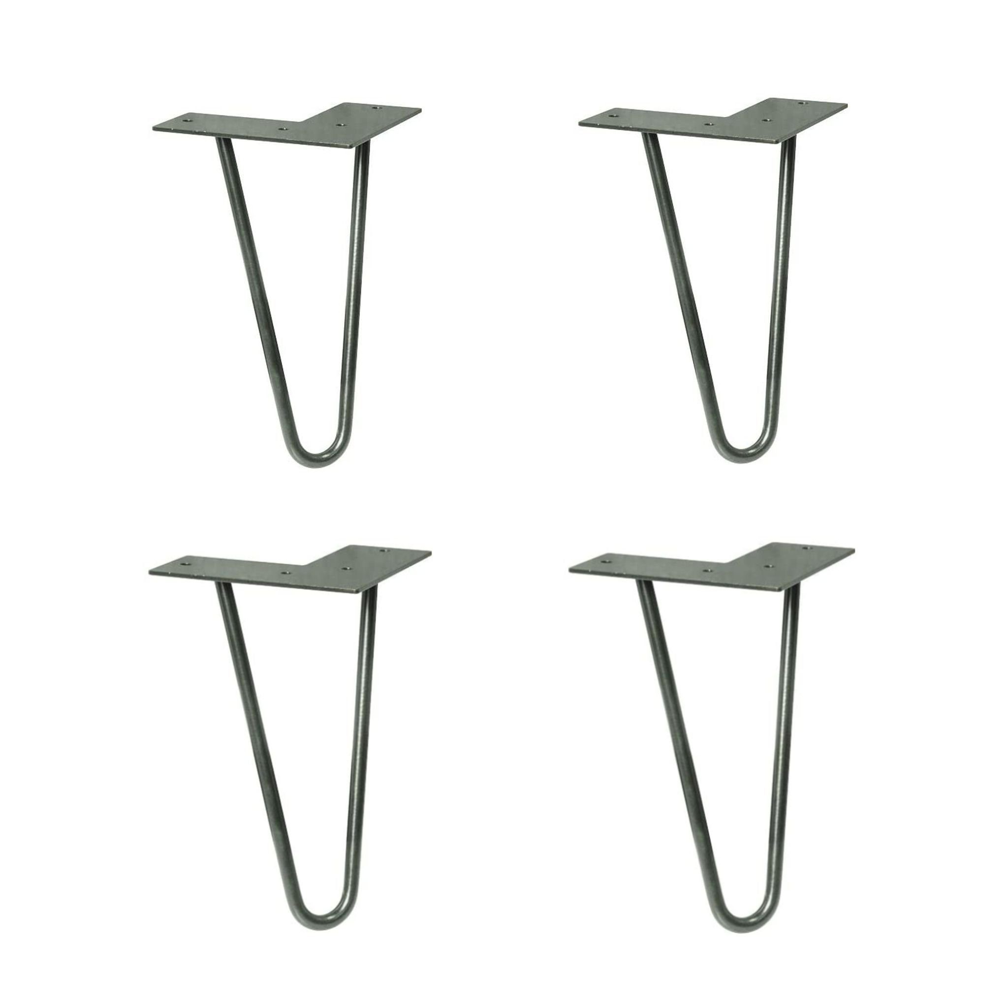 WAGNER design yourself Möbelfuß Möbelbein/Tischbein - HAIRPIN LEGS 4er Set - Retro Style - 12 x 12 x 20 cm in diversen Farben, Bein konisch/schräg verlaufend, mit integrierter Anschraubplatte