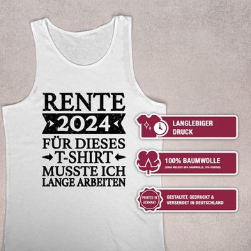 Shirtracer Tanktop Rente 2024 für dieses T-Shirt musste ich lange arbeiten - schwarz Rentner Geschenk