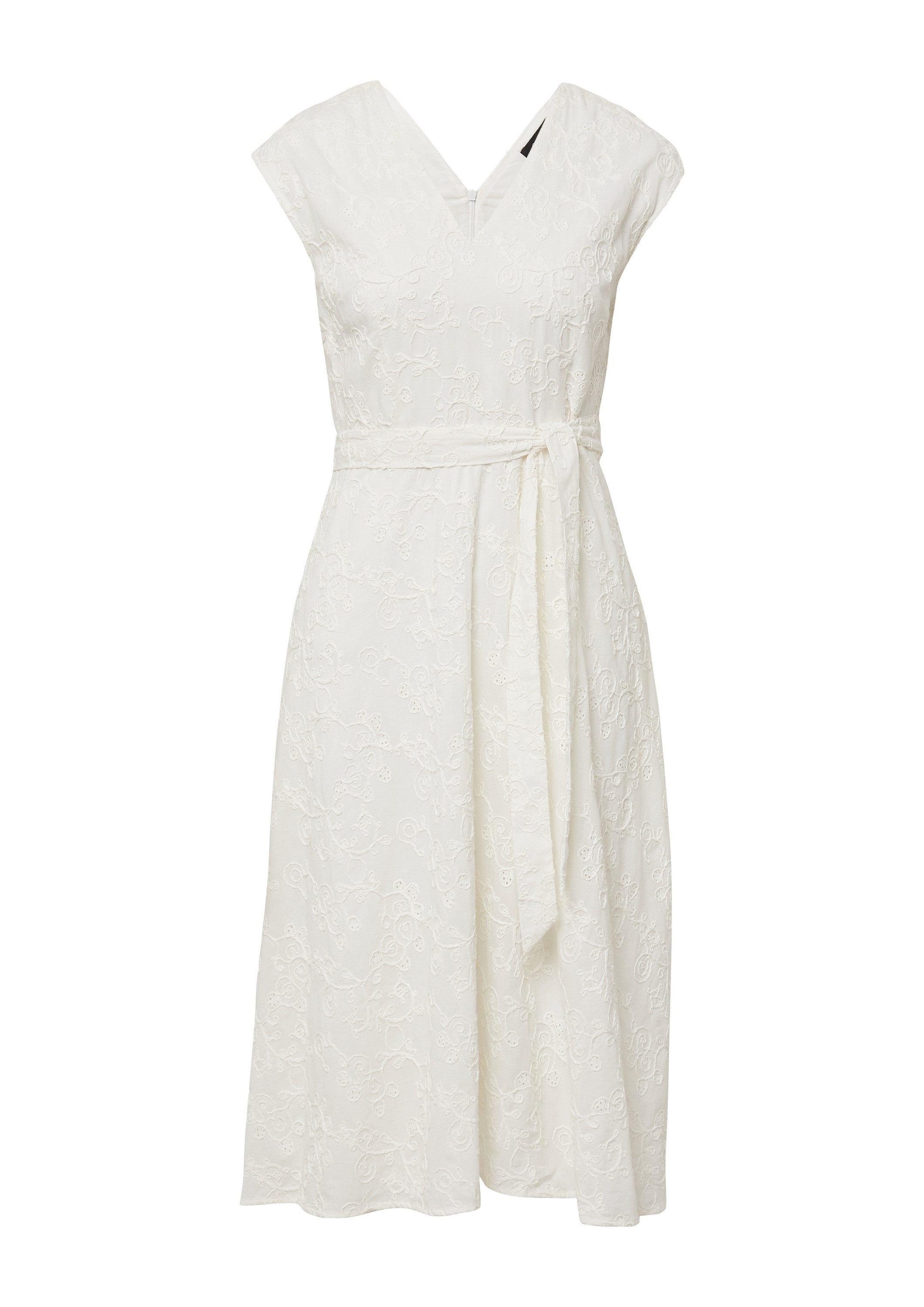 s.Oliver Minikleid Kleid Baumwollkleid mit Stickereien und V-Ausschnitt günstig online kaufen