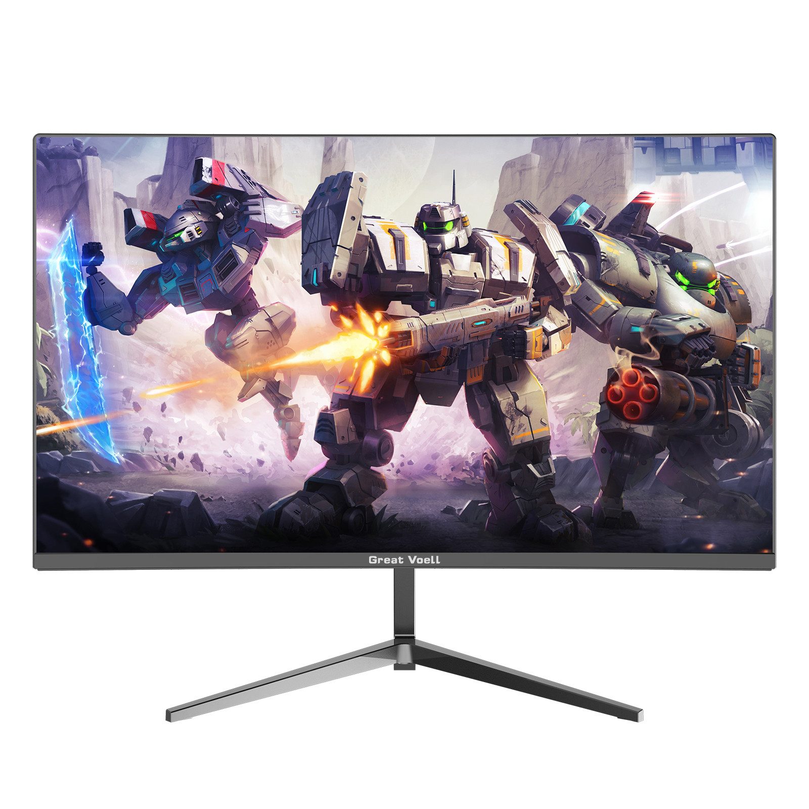 Great Voell 24 Zoll FHD VA LED Curved Home Office Gaming-Monitor (61 cm/24 ", 1920 x 1080 px, FHD, 1 ms Reaktionszeit, 100 Hz, VA LED, 99% sRGB, Adaptive FreeSync, VESA(75x75mm), HDR10)