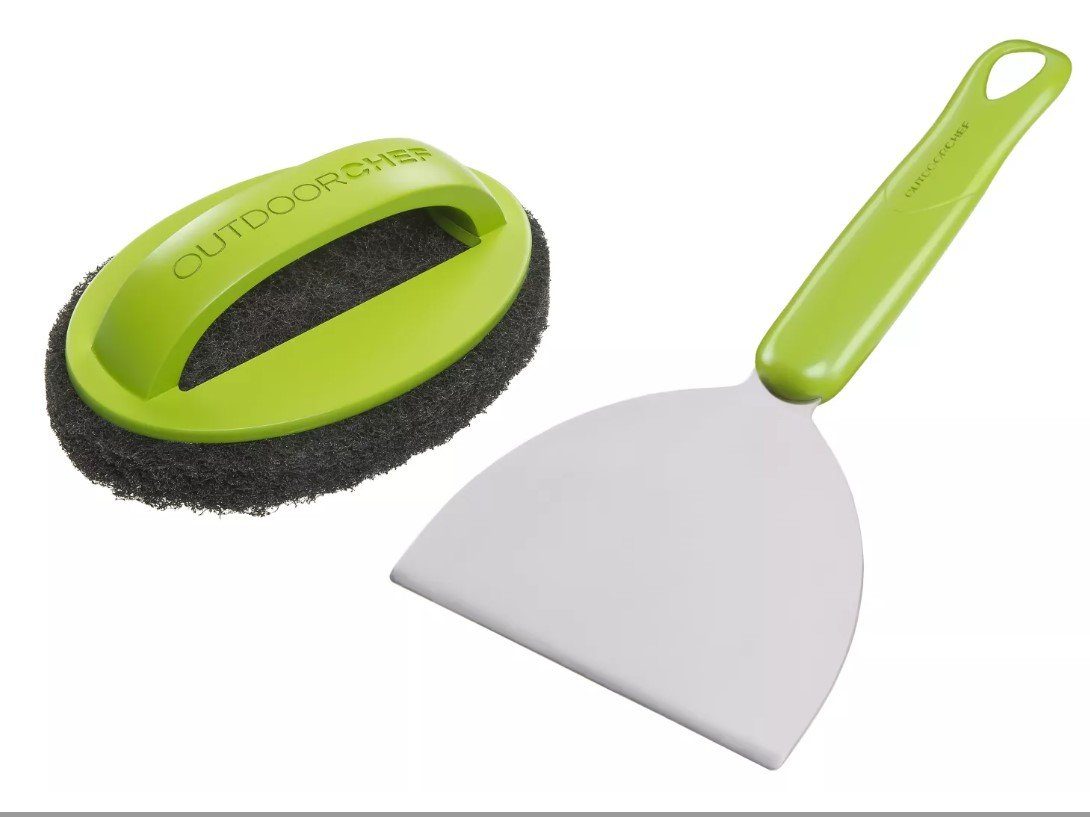 OUTDOORCHEF Grillerweiterung Outdoorchef Plancha Reinigungsset Schwamm + Edelstahlschaber