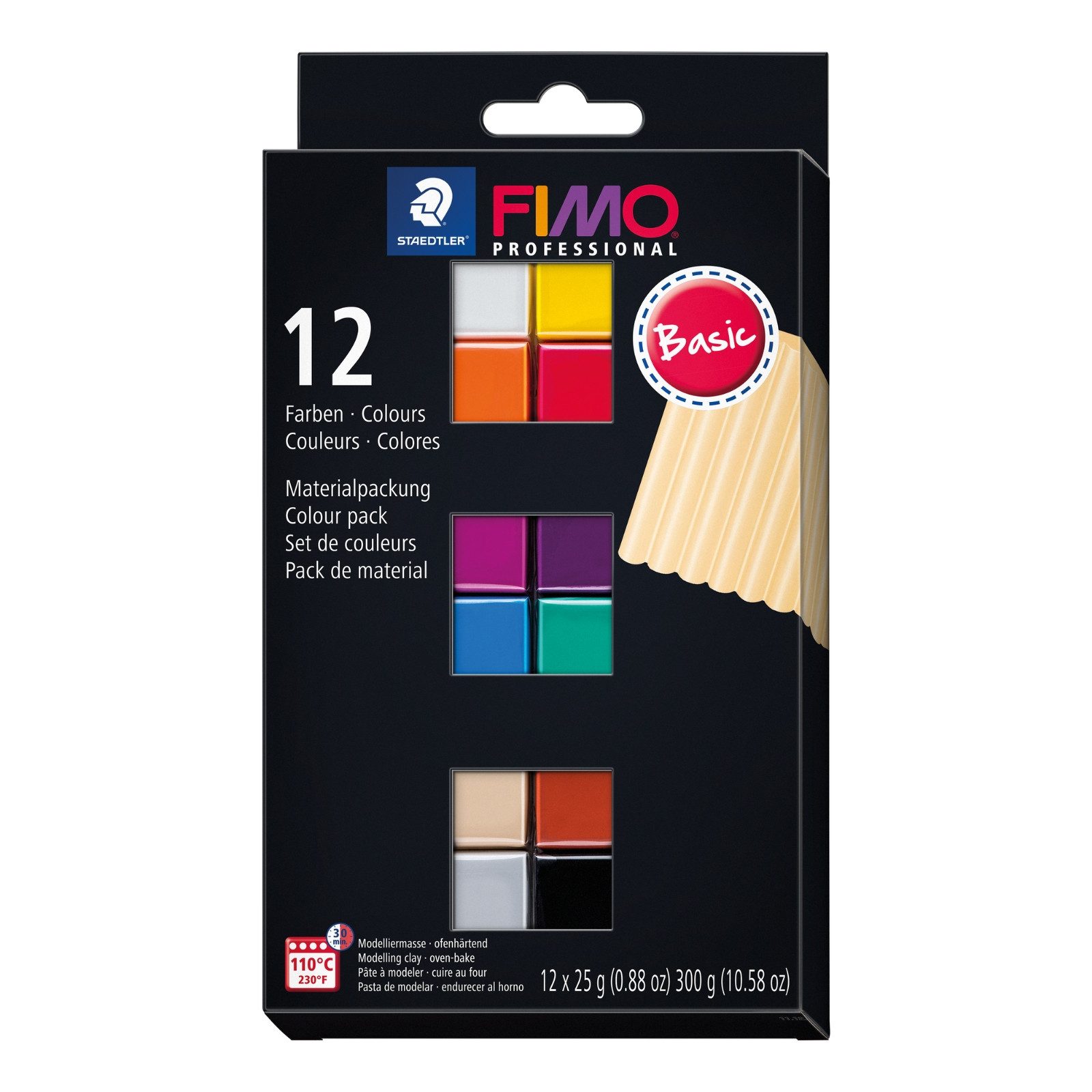 STAEDTLER Modelliermasse STAEDTLER FIMO professional 8043 C Modelliermasse-Set - Basic Colours
