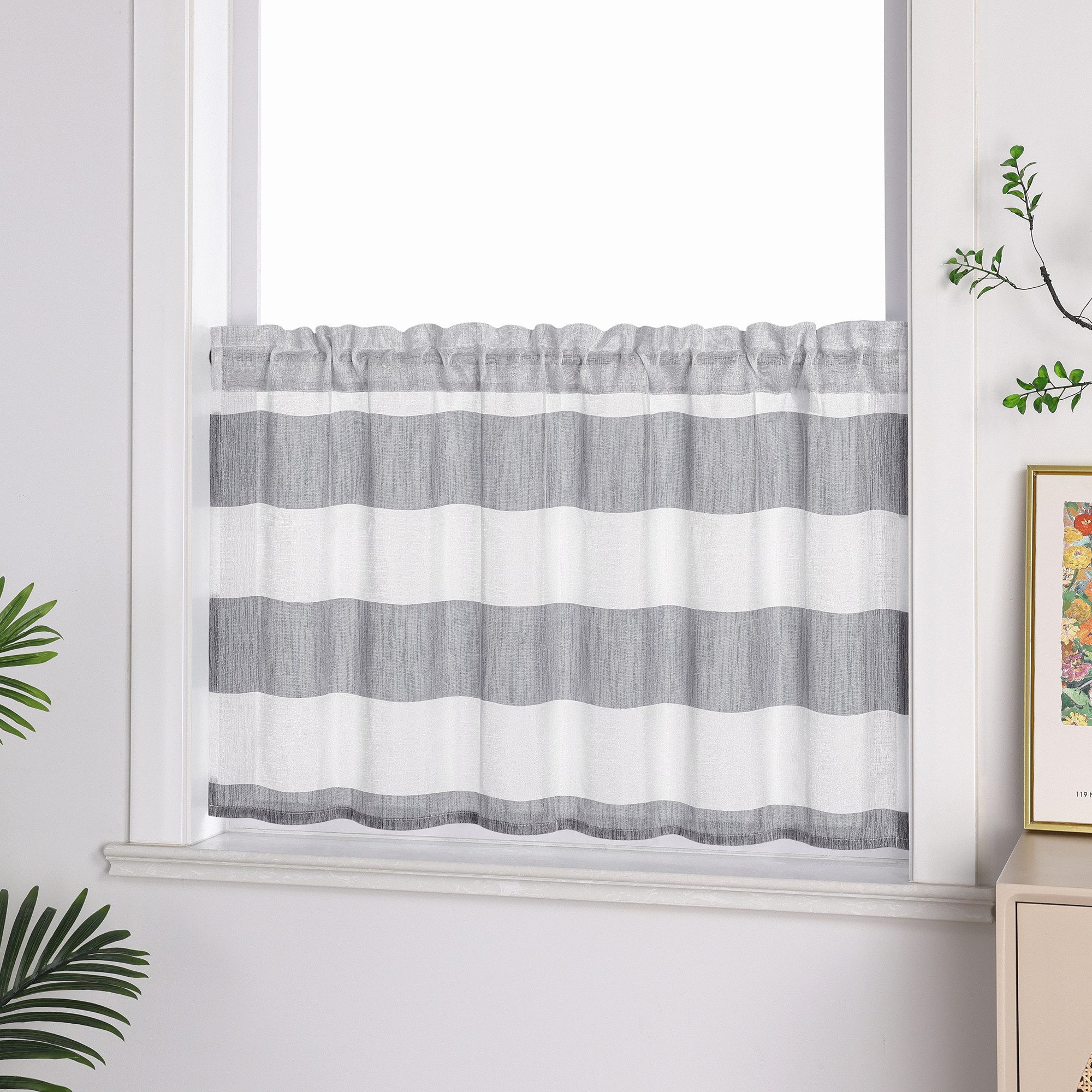 Joyswahl Scheibengardine Slike (1 St), Stangendurchzug, halbtransparent, Qu günstig online kaufen