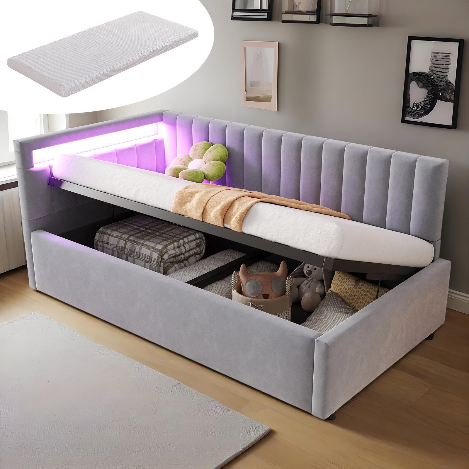 REDOM Polsterbett Schlafsofa Kinderbett Funktionsbett (Daybett günstig online kaufen