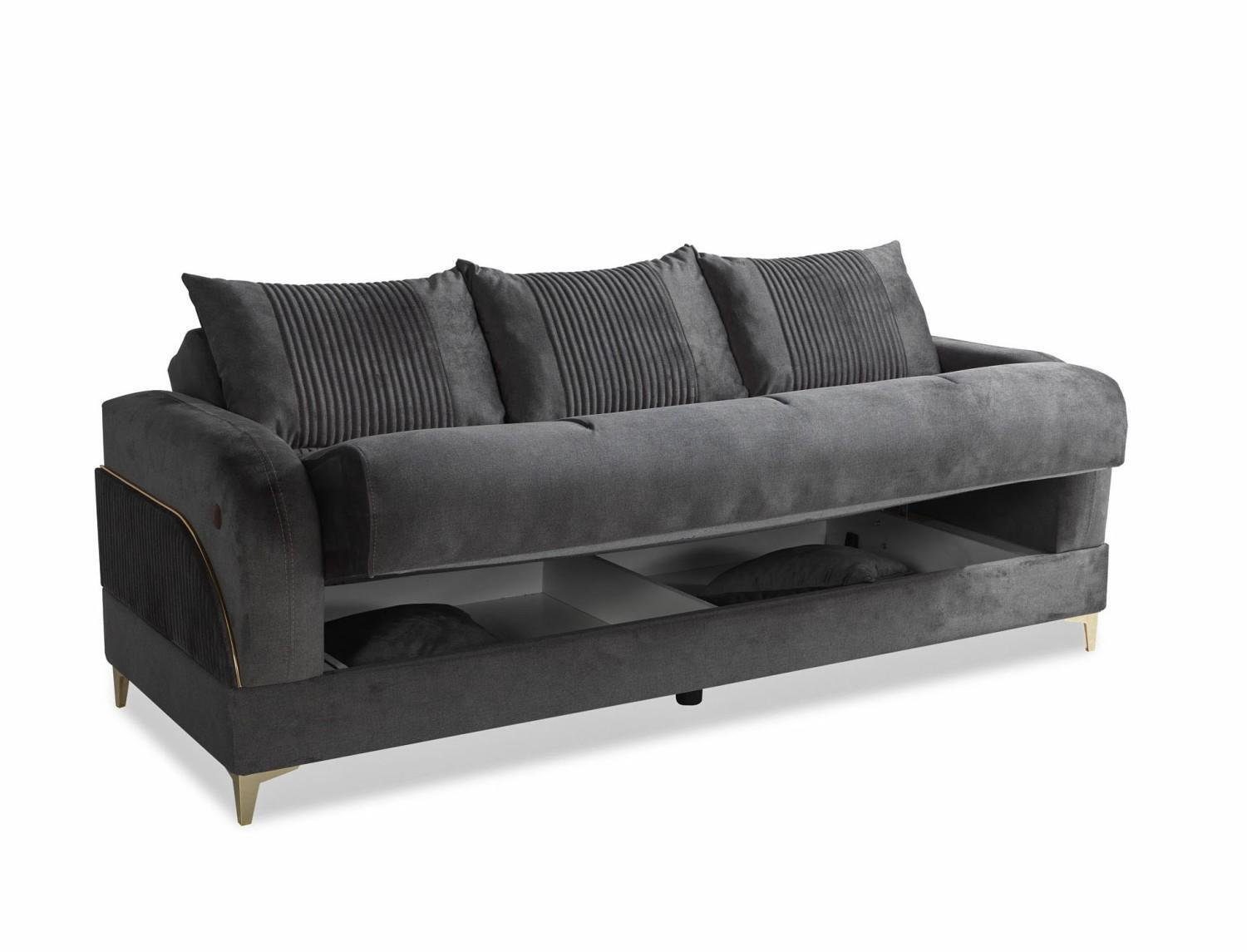 Couch Polster Sofa JVmoebel Textil, Made Graue Möbel Couchen Stoff In Sofas Dreisitzer europe