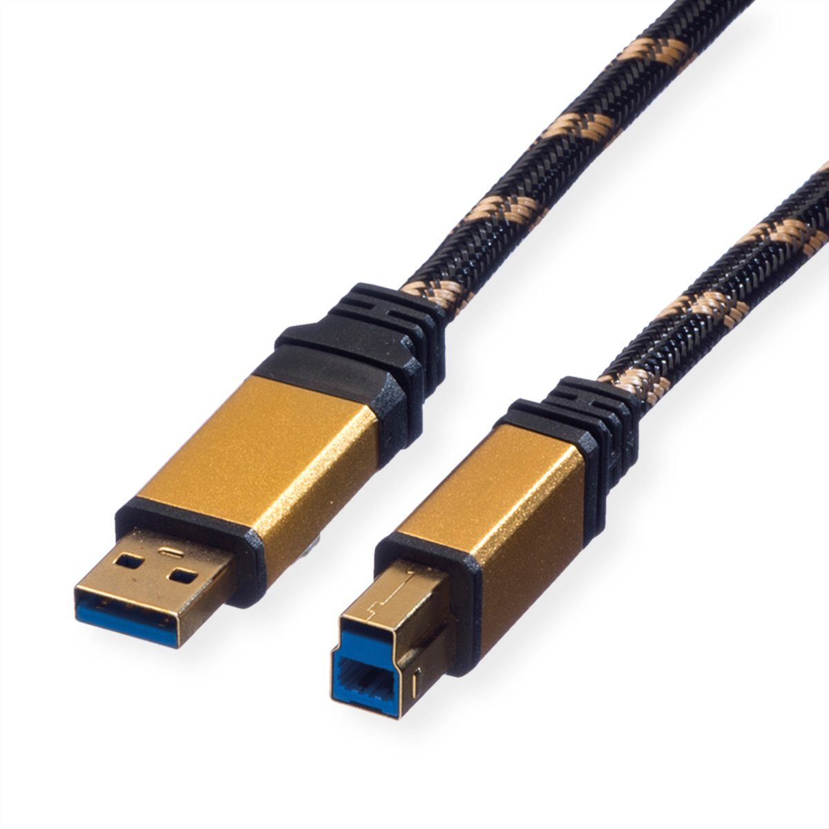 ROLINE GOLD USB 3.2 Gen 1 Kabel, Typ A-B USB-Kabel, USB 3 Typ A Männlich (Stecker), USB 3 Typ B Männlich (Stecker) (80.0 cm)